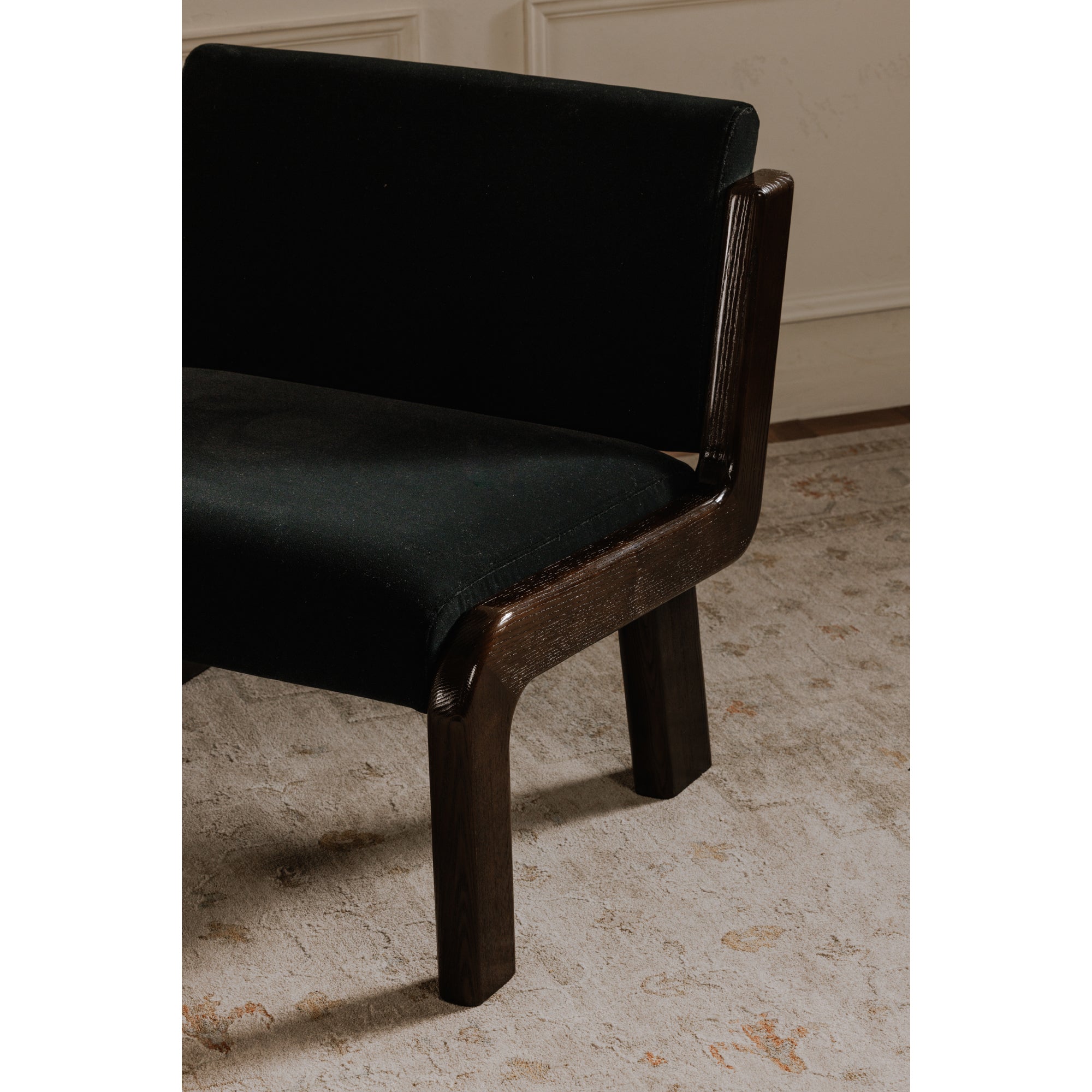 Edie Accent Chair Black Faux Mohair - Central Designs