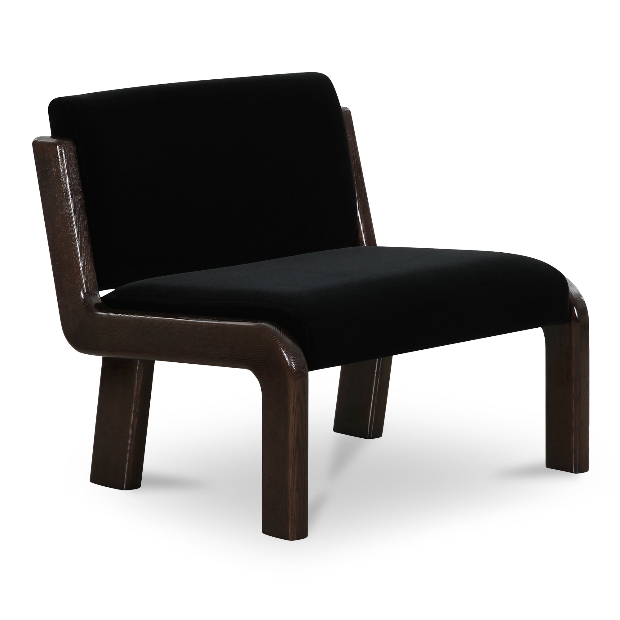 Edie Accent Chair Black Faux Mohair - Central Designs