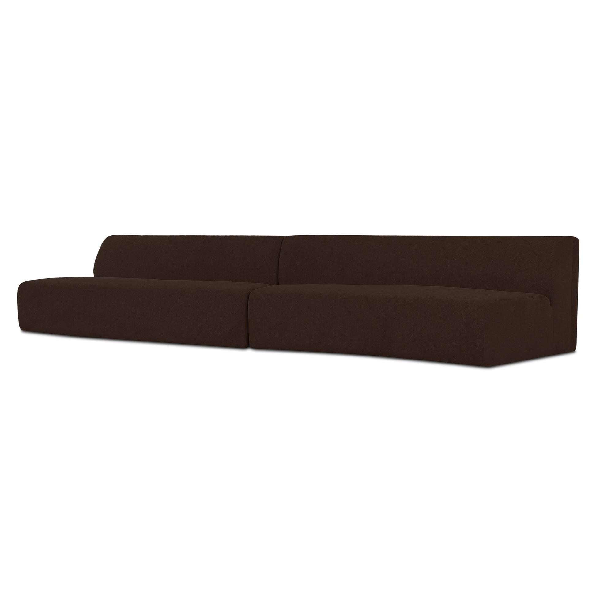 Naomi 2 Piece Wave Modular Sectional Dark Brown - Central Designs
