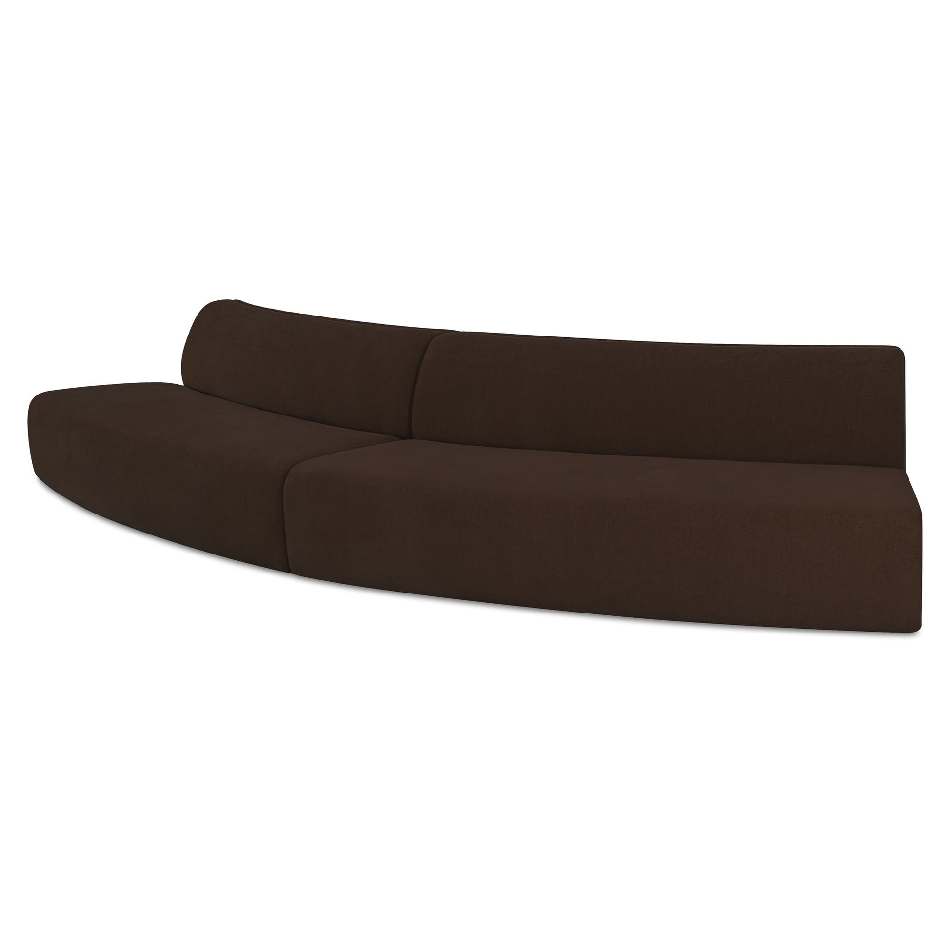 Naomi 2 Piece Convex Modular Sectional Dark Brown - Central Designs