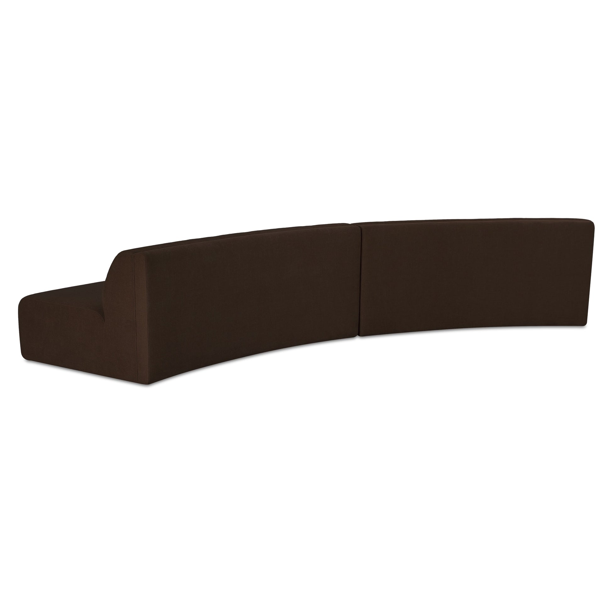 Naomi 2 Piece Convex Modular Sectional Dark Brown - Central Designs
