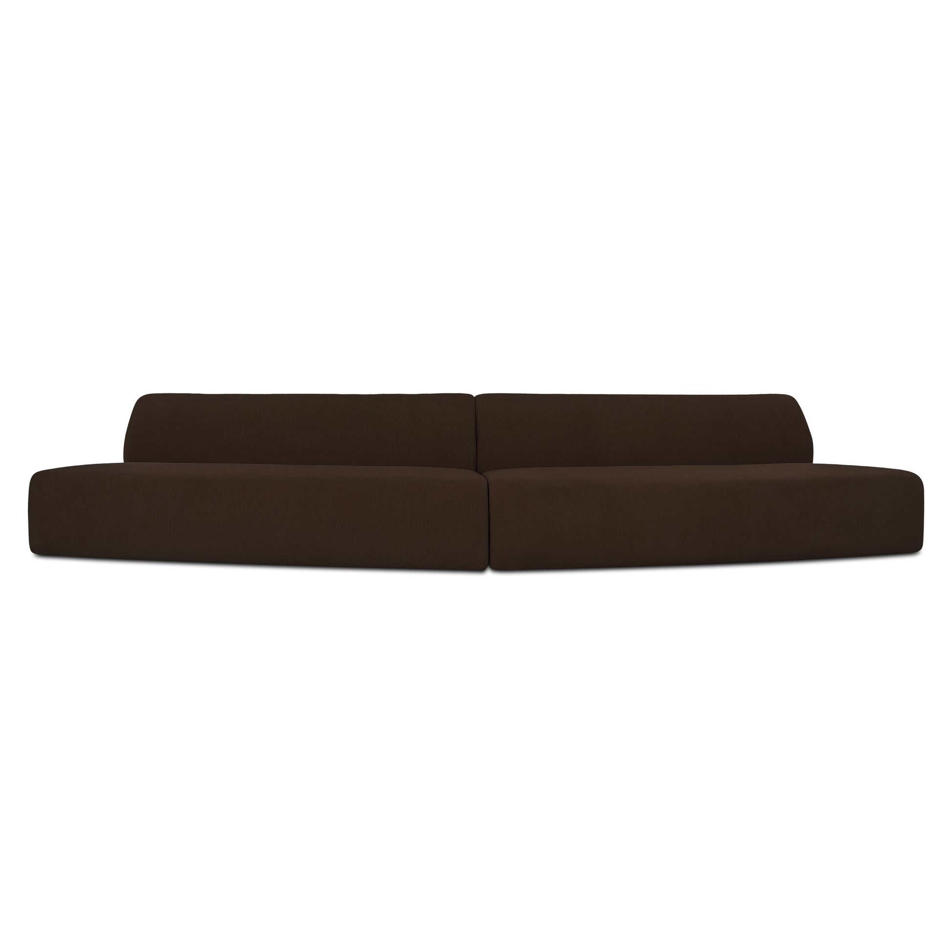 Naomi 2 Piece Convex Modular Sectional Dark Brown - Central Designs