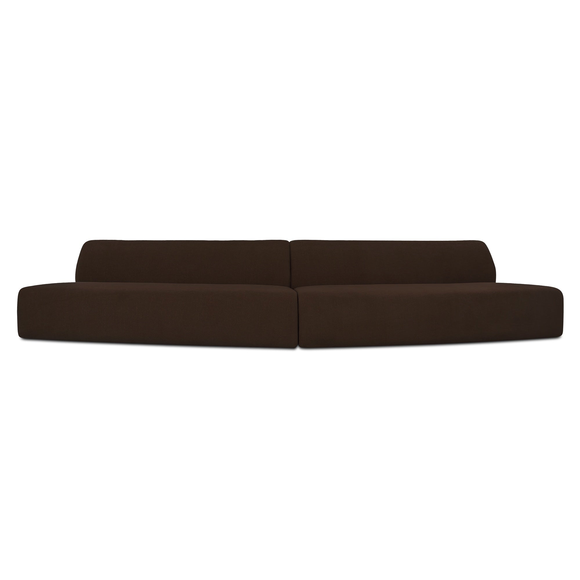 Naomi 2 Piece Convex Modular Sectional Dark Brown - Central Designs