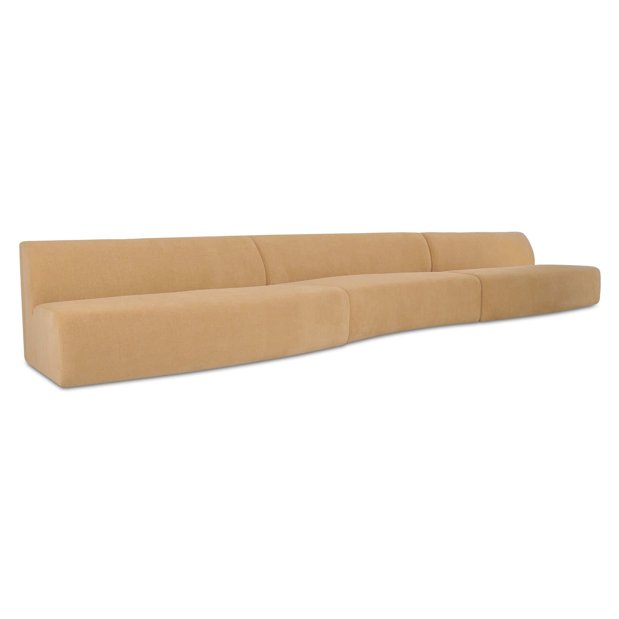 Naomi 3 Piece Wave Modular Sectional Golden Yellow - Central Designs