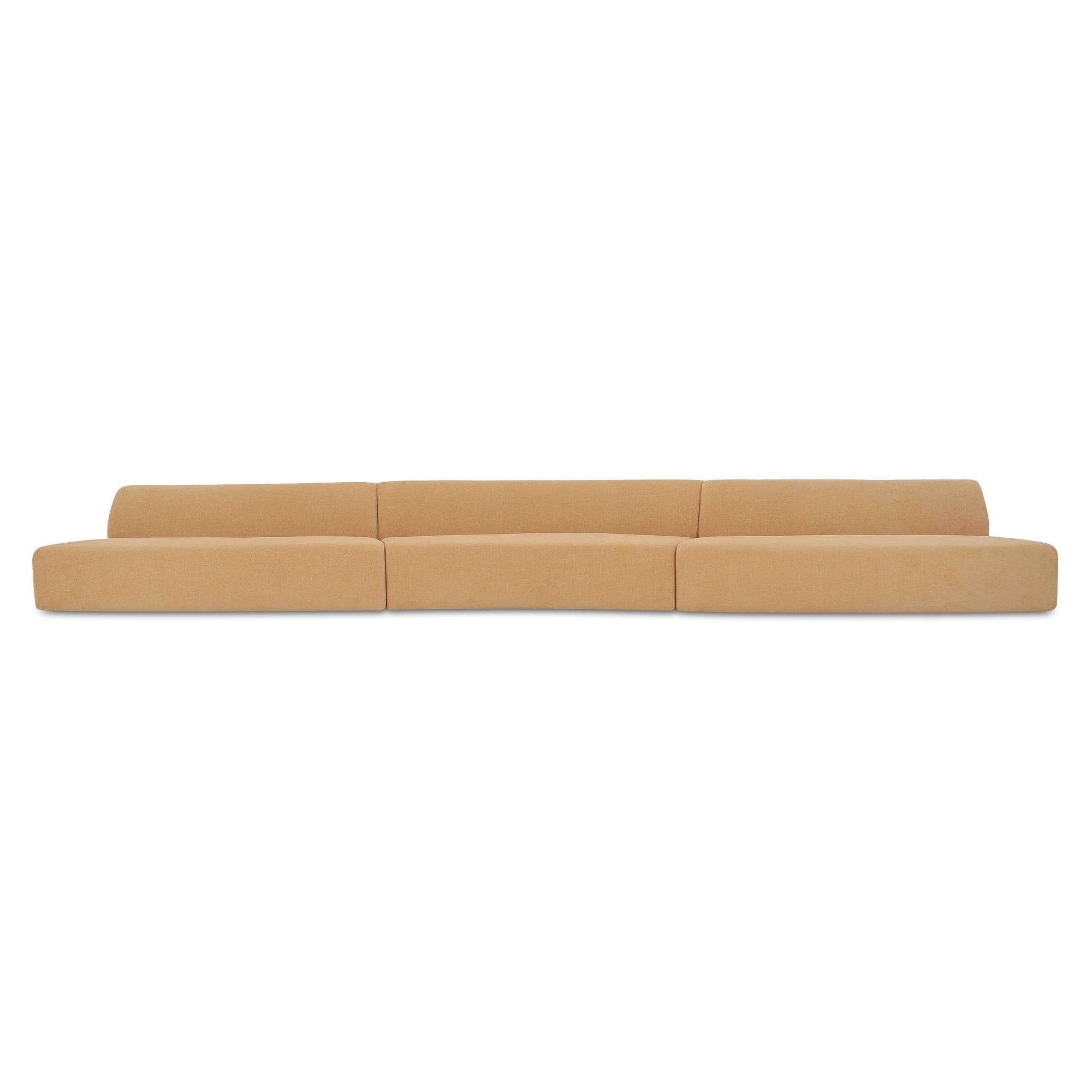 Naomi 3 Piece Wave Modular Sectional Golden Yellow - Central Designs