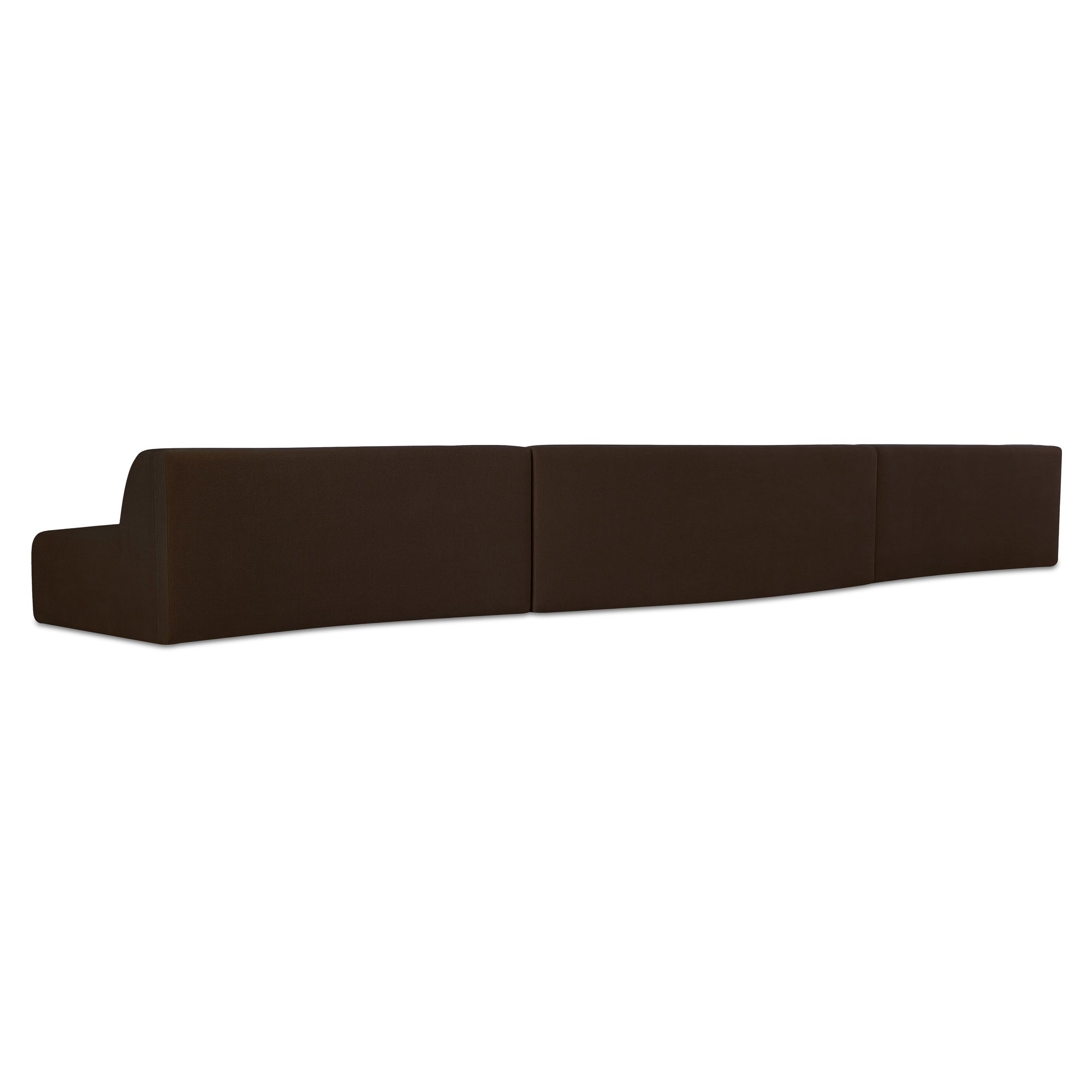 Naomi 3 Piece Wave Modular Sectional Dark Brown - Central Designs