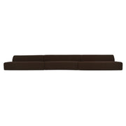Naomi 3 Piece Wave Modular Sectional Dark Brown - Central Designs