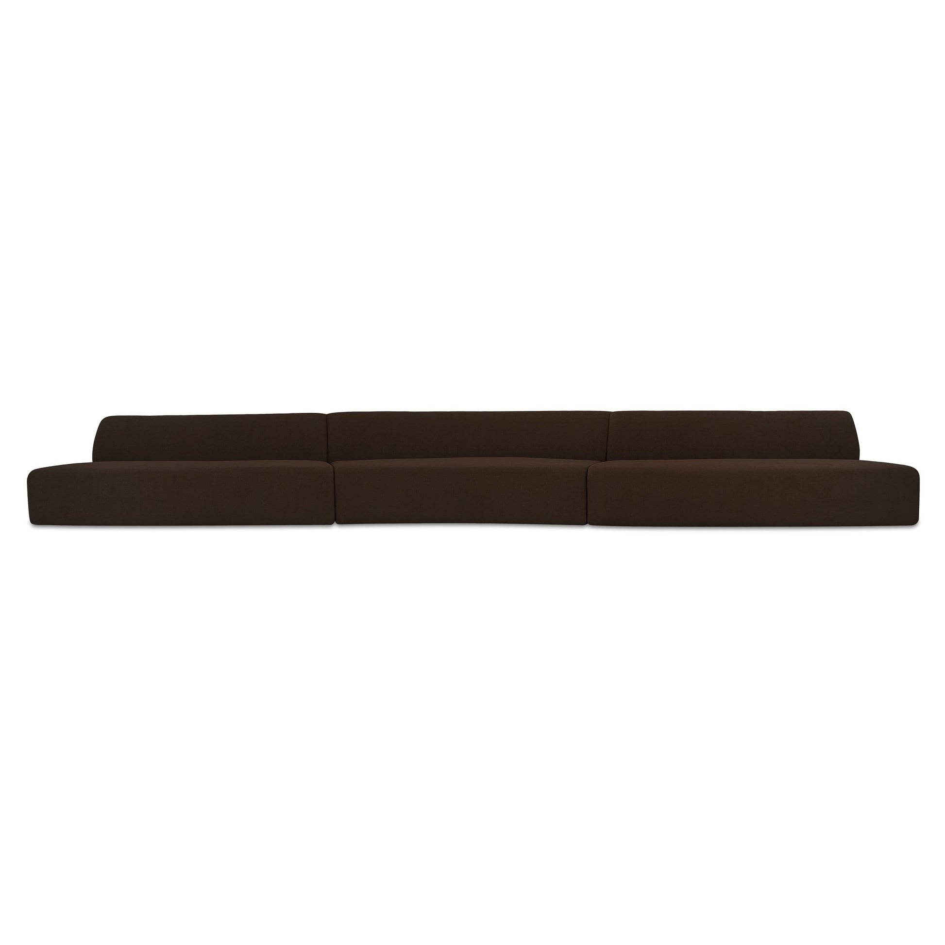 Naomi 3 Piece Wave Modular Sectional Dark Brown - Central Designs
