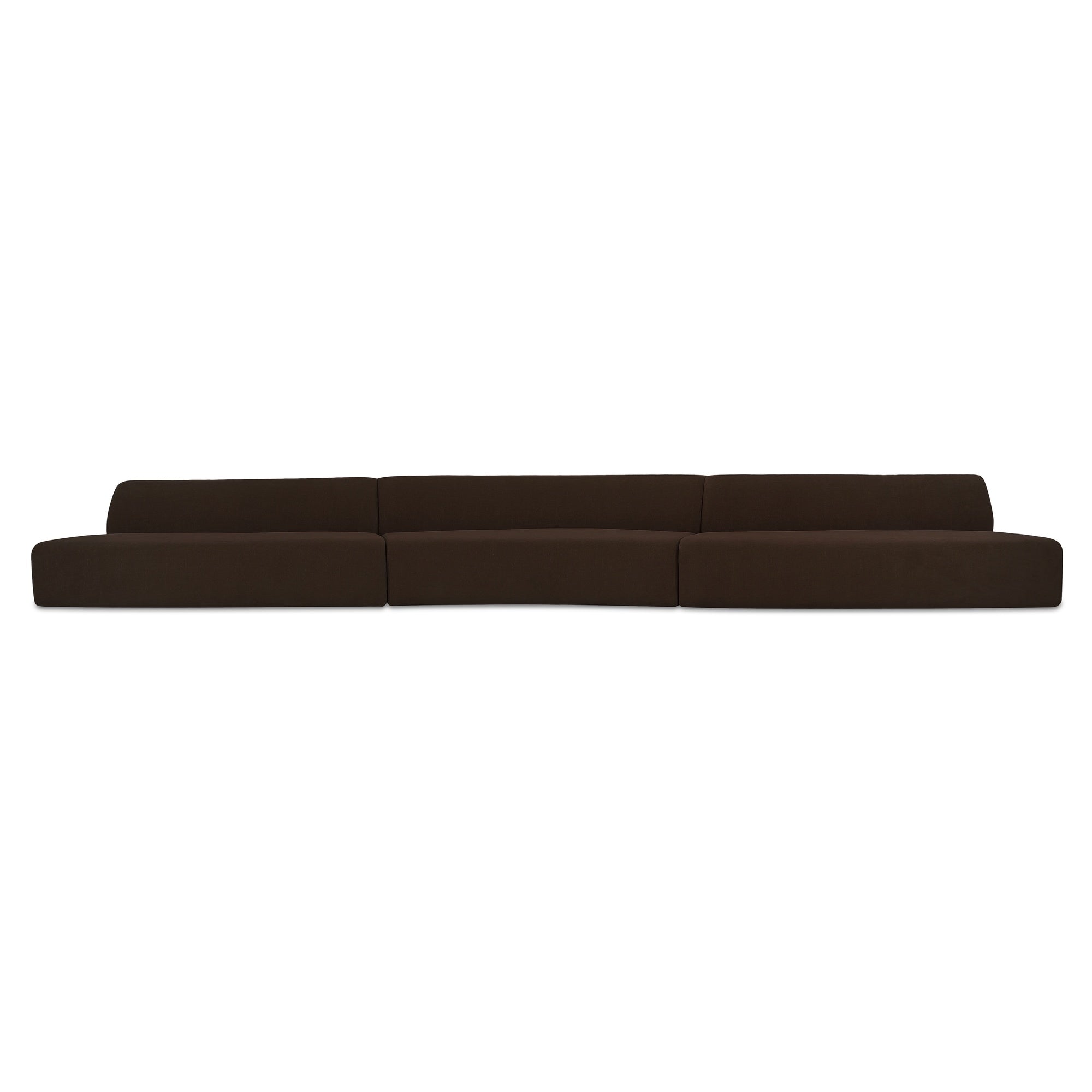 Naomi 3 Piece Wave Modular Sectional Dark Brown - Central Designs