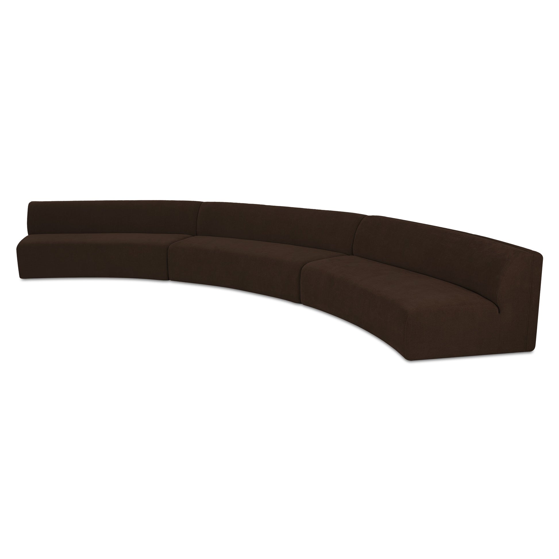 Naomi 3 Piece Concave Modular Sectional Dark Brown - Central Designs