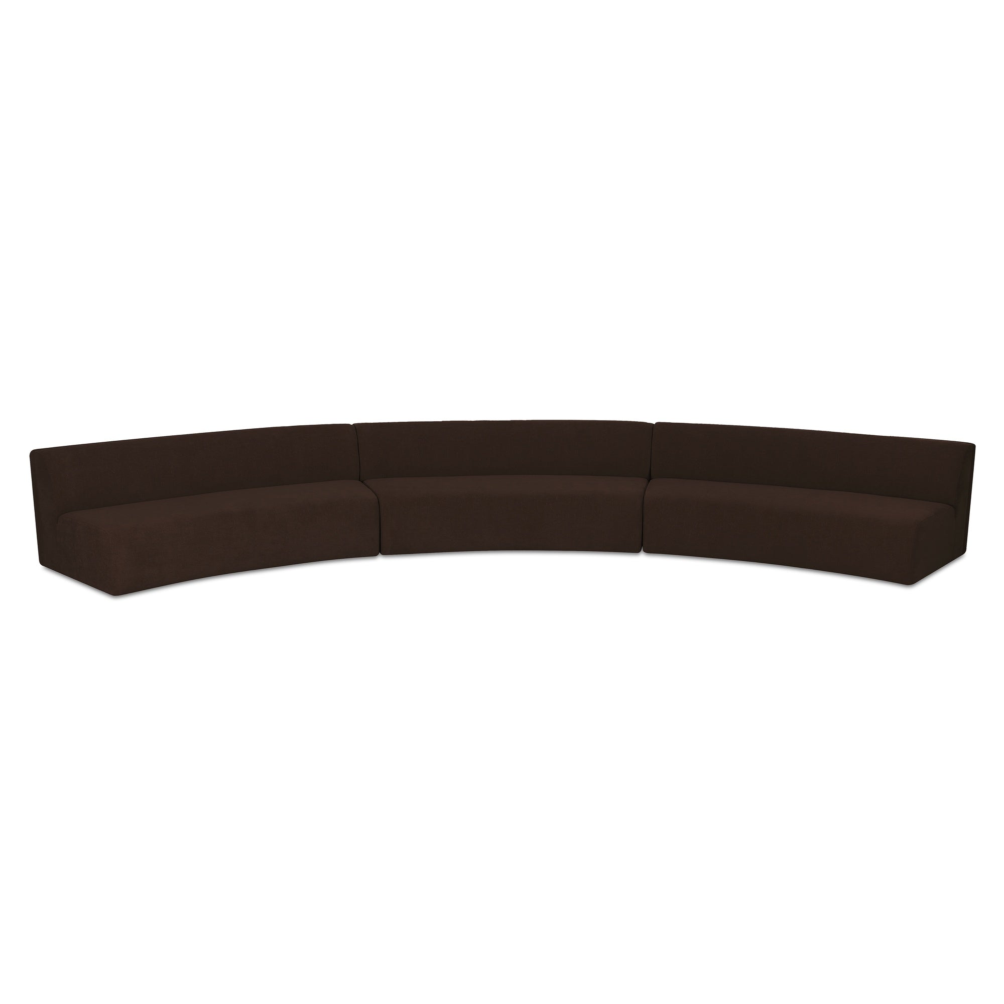 Naomi 3 Piece Concave Modular Sectional Dark Brown - Central Designs