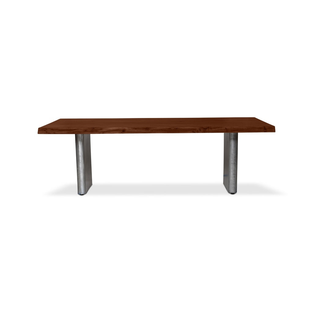 Brooks - Dining Table - Cast Slab Base - 40" x 116" - Americano Top - Antique Nickel Base
