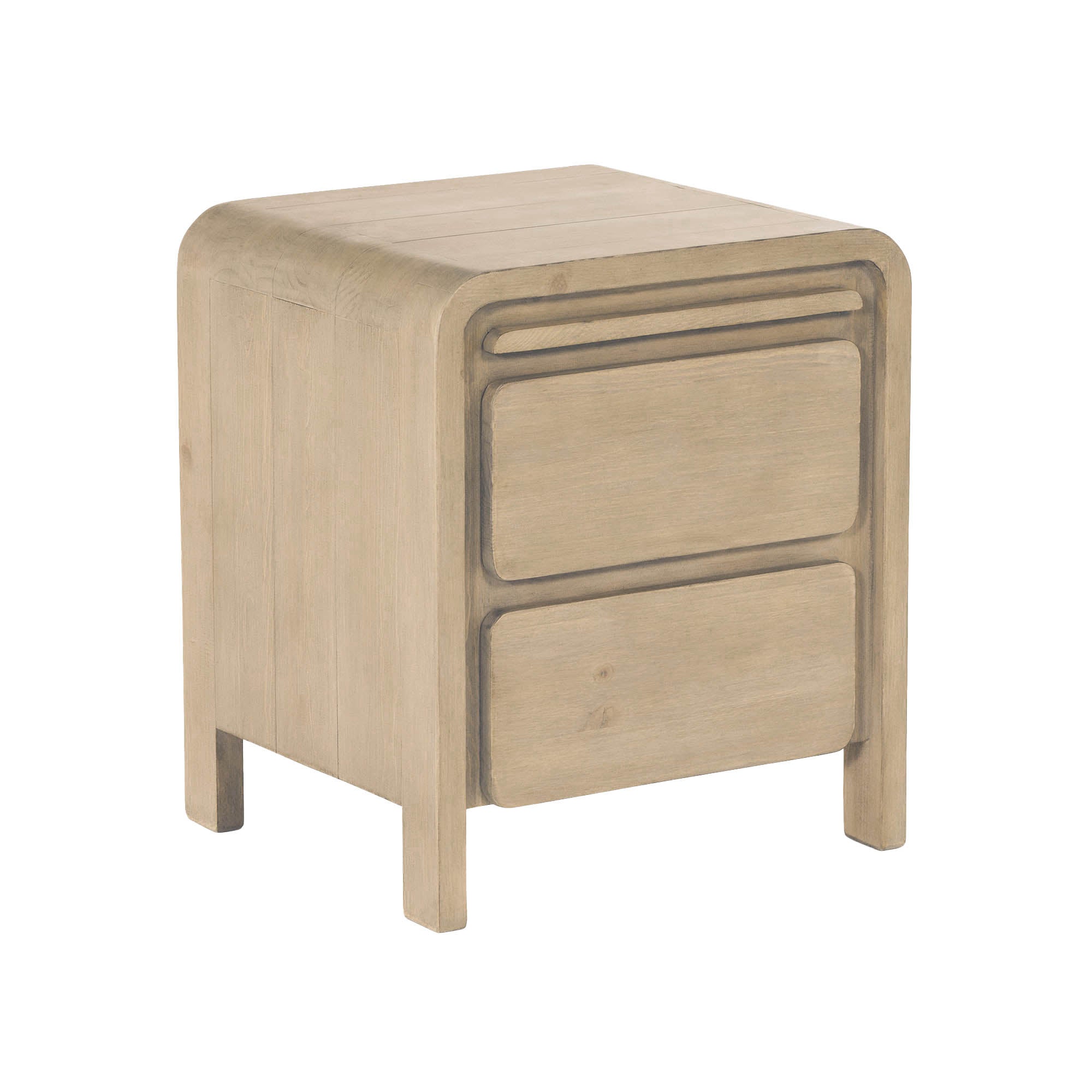 Opera 2 Drawer Nightstand - Scrubbed Teak - Central Designs