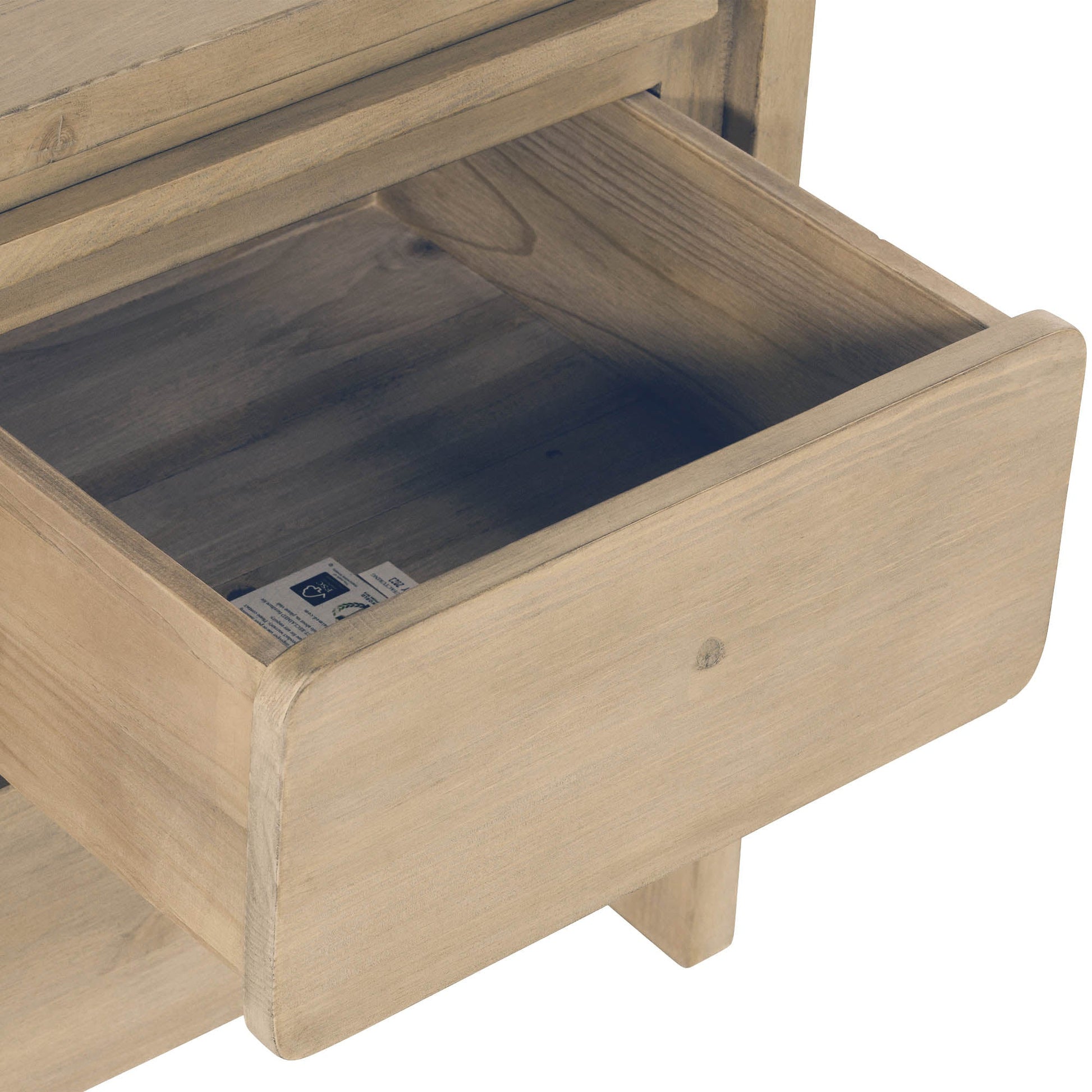 Opera 2 Drawer Nightstand - Scrubbed Teak - Central Designs