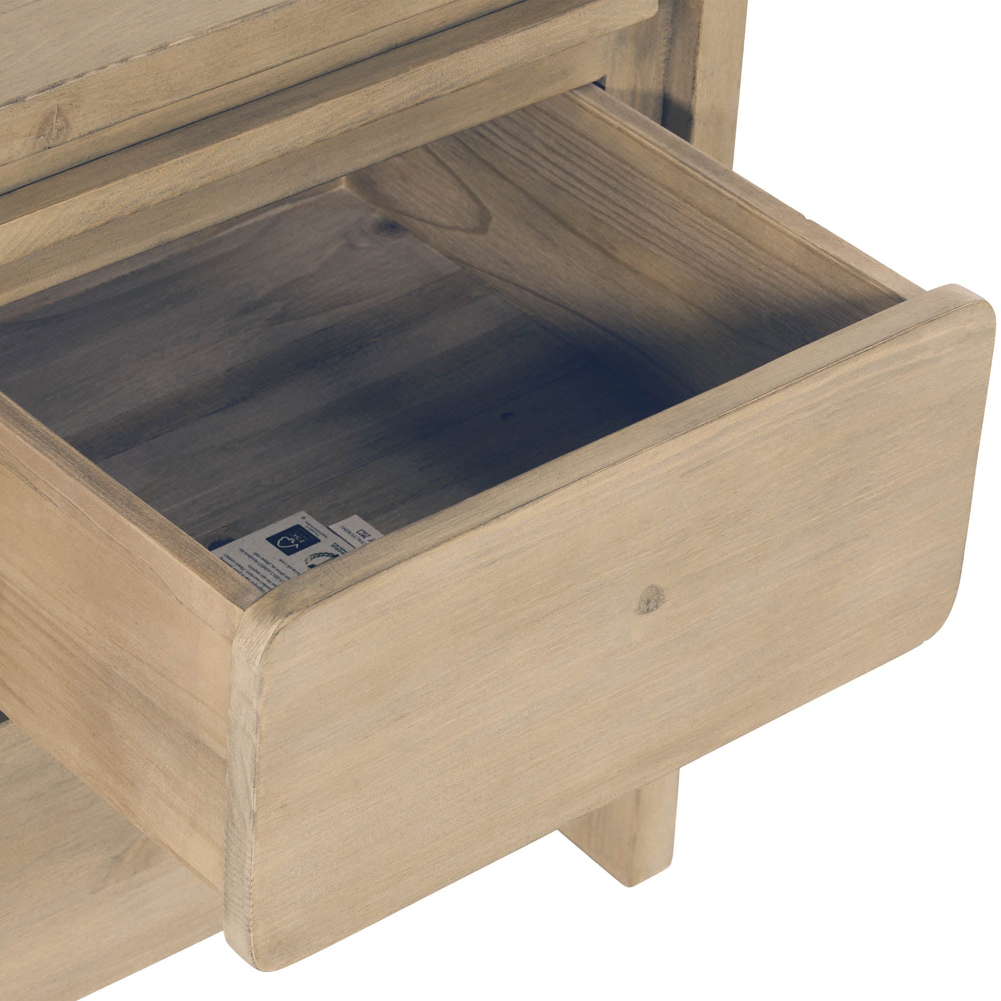Opera 2 Drawer Nightstand - Scrubbed Teak - Central Designs