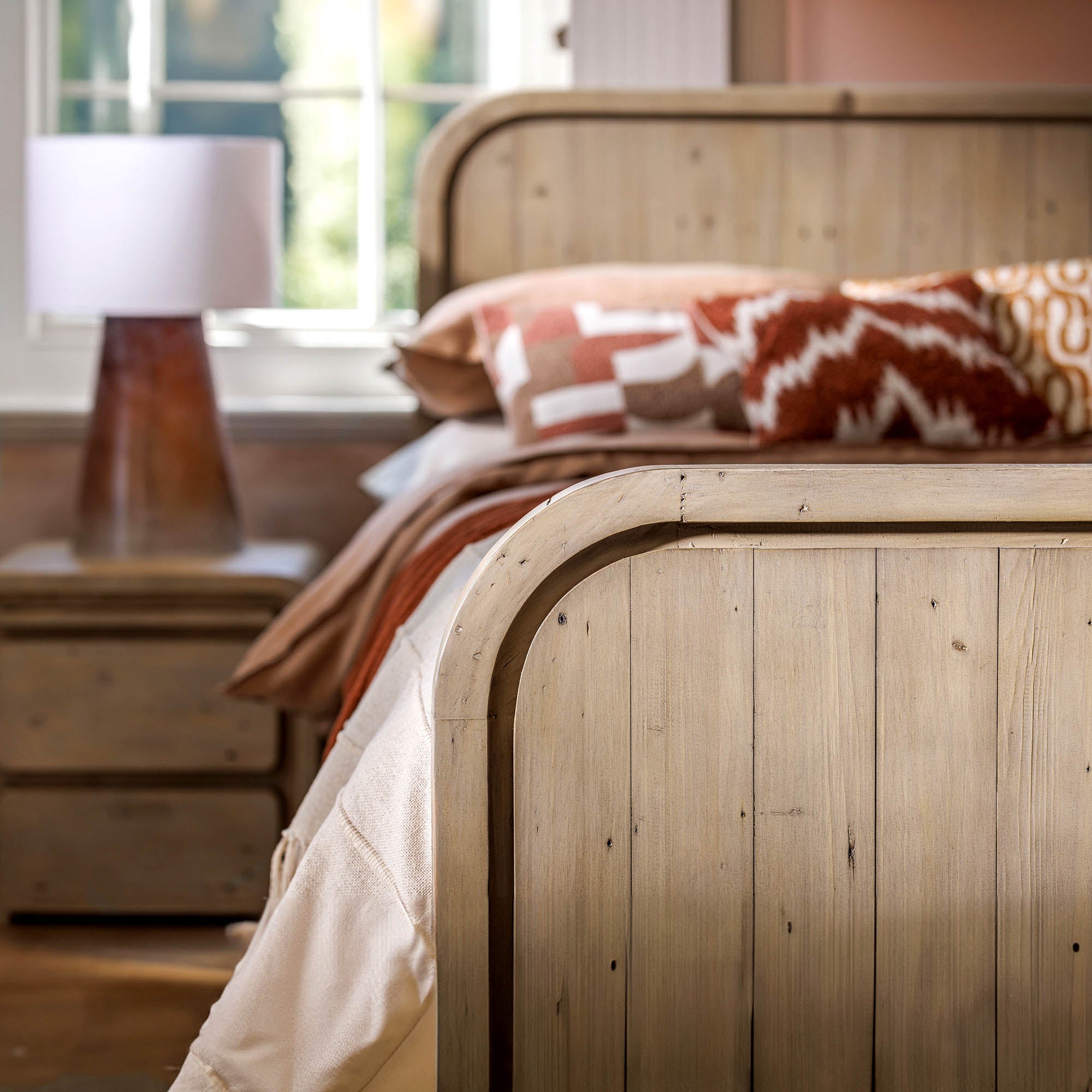 Opera 2 Drawer Nightstand - Scrubbed Teak - Central Designs