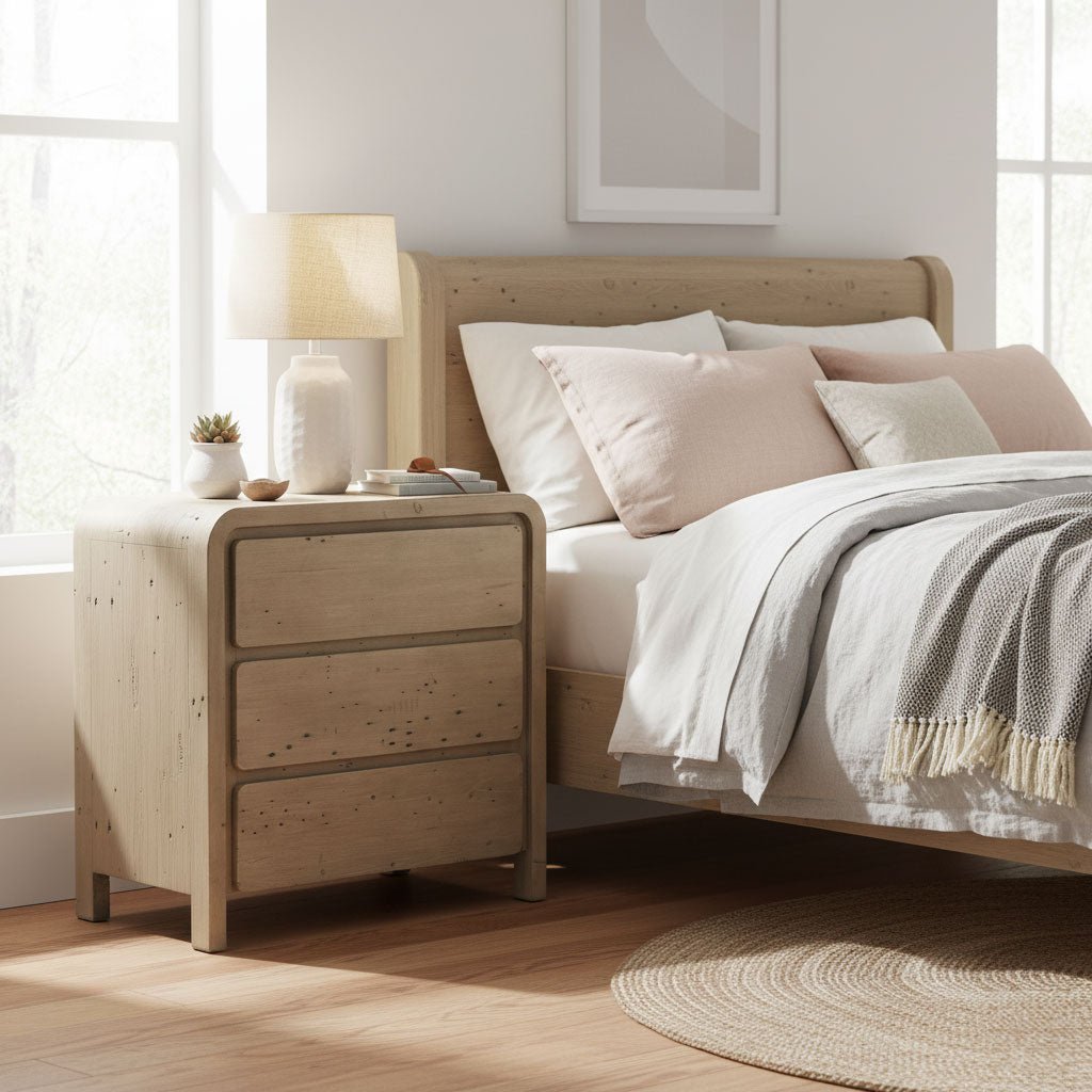 Opera 3 Drawer Small Chest - Scrubbed Teak - Central Designs