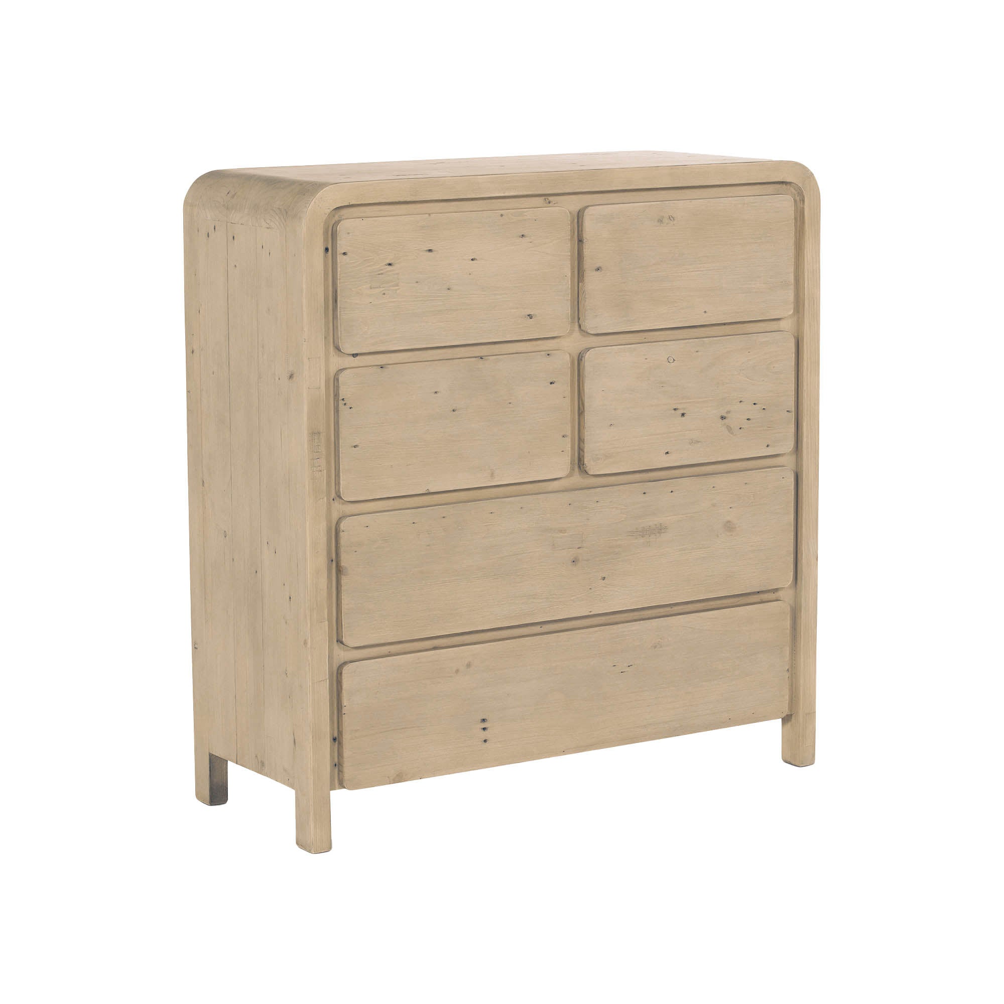 Opera 6 Drawer Chest - Scrubbed Teak - Central Designs