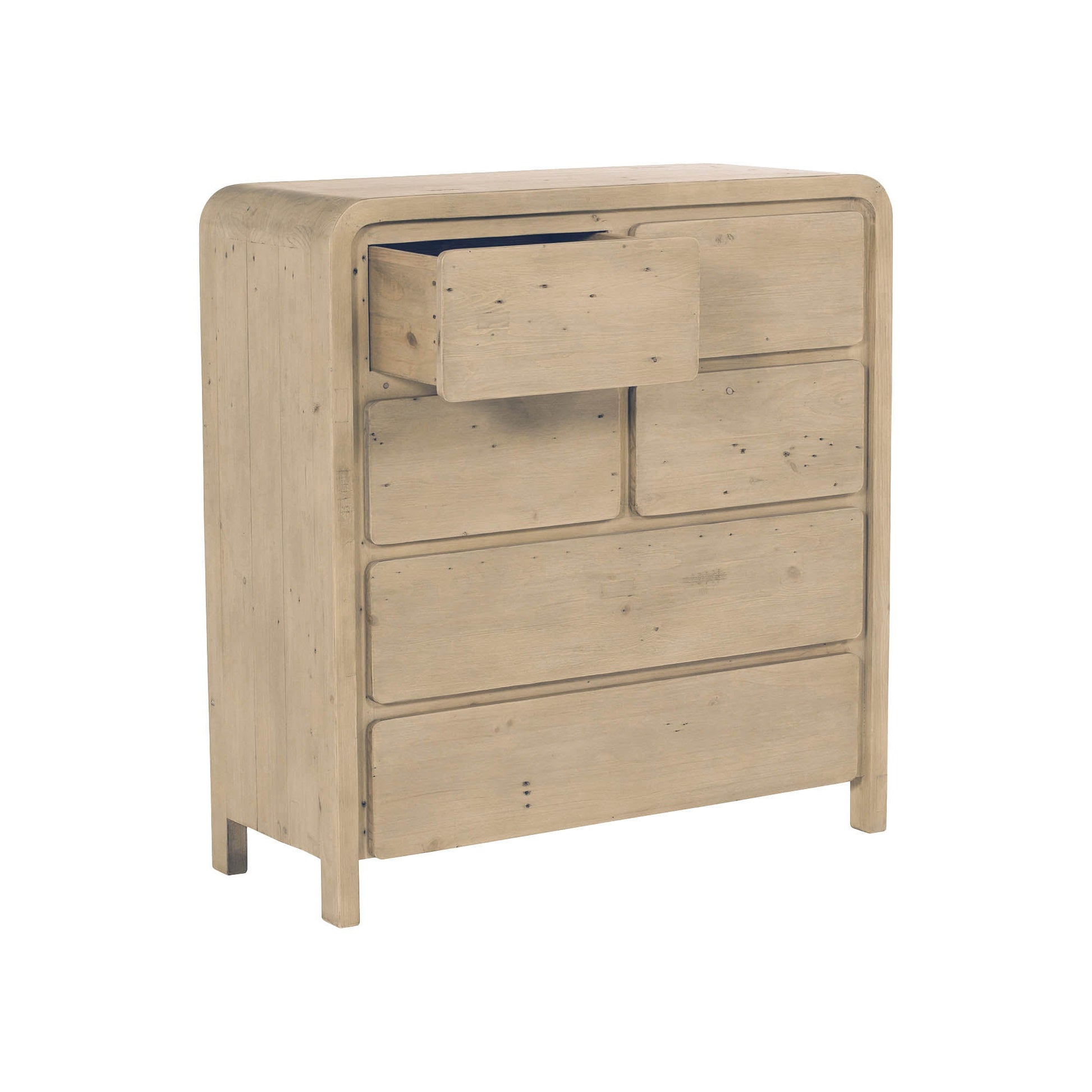 Opera 6 Drawer Chest - Scrubbed Teak - Central Designs