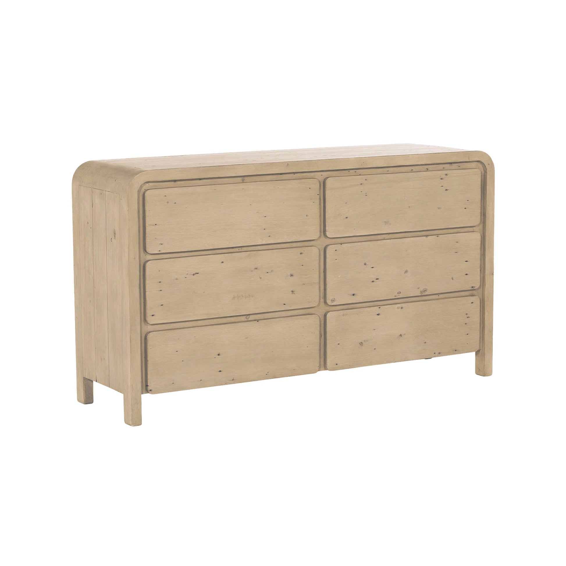 Opera 6 Drawer Dresser - Scrubbed Teak - Central Designs