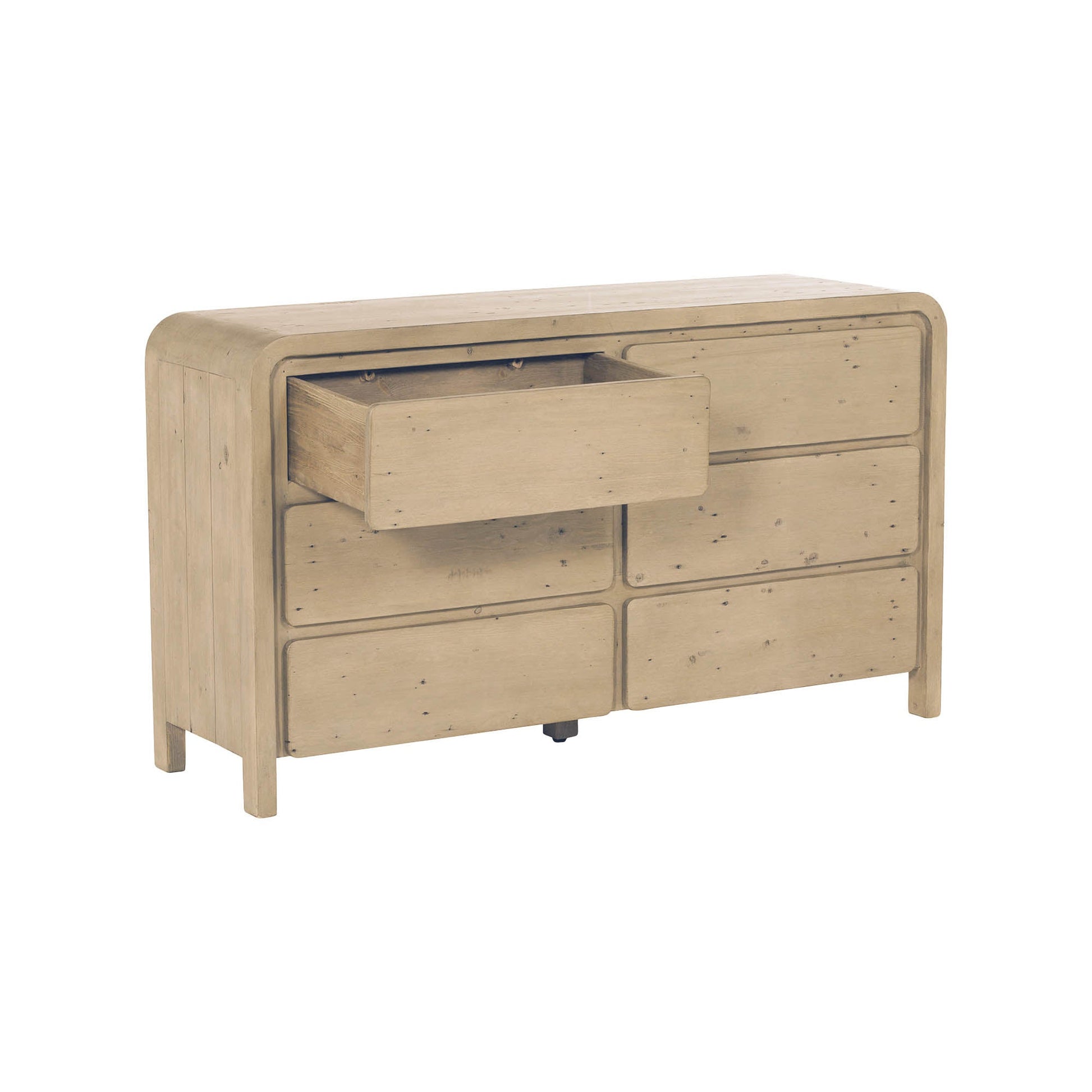 Opera 6 Drawer Dresser - Scrubbed Teak - Central Designs