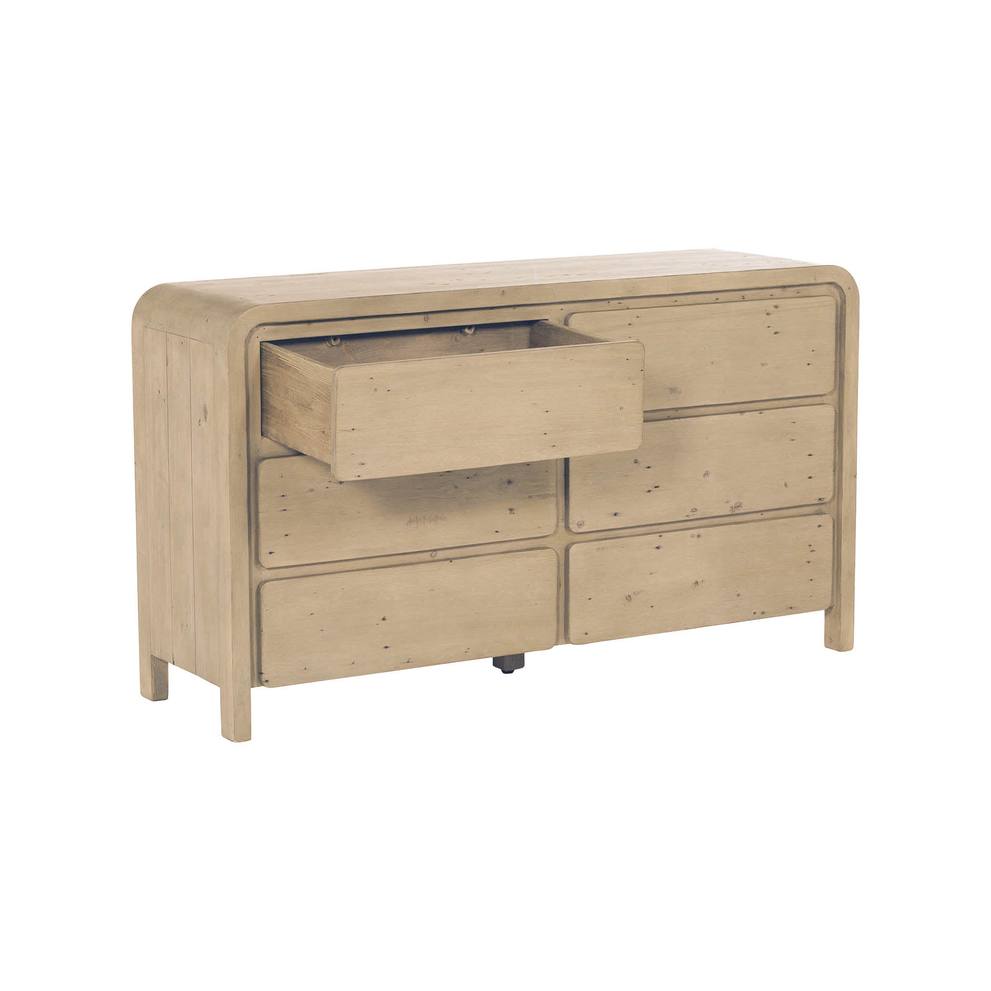 Opera 6 Drawer Dresser - Scrubbed Teak - Central Designs