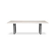 Brooks - Dining Table - Cast Slab Base - 40" x 79" - White Wash Top - Antique Nickel Base