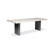 Brooks - Dining Table - Cast Slab Base - 40" x 92" - White Wash Top - Antique Nickel Base