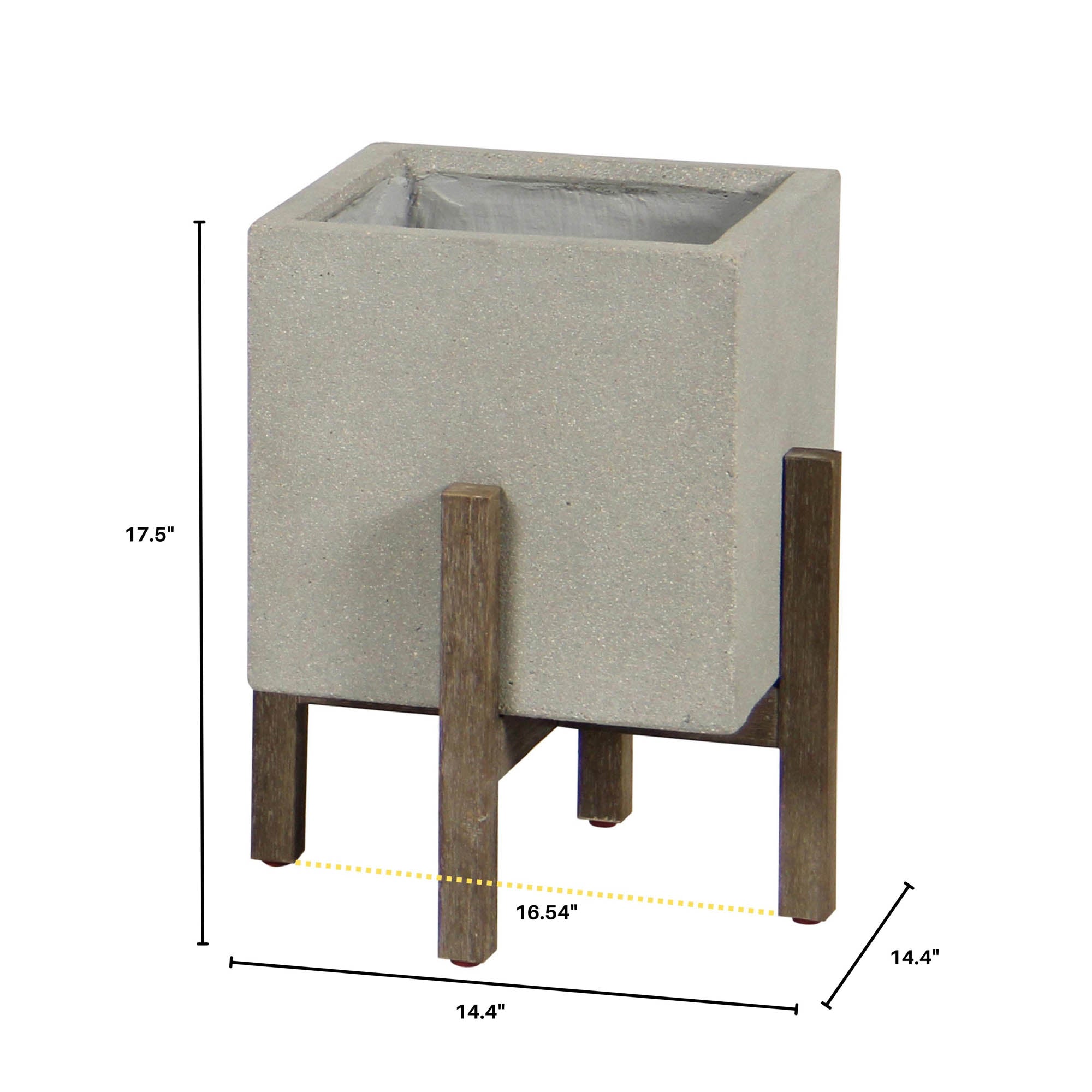 Patio Square Standing Pot - Natural Stone - Central Designs