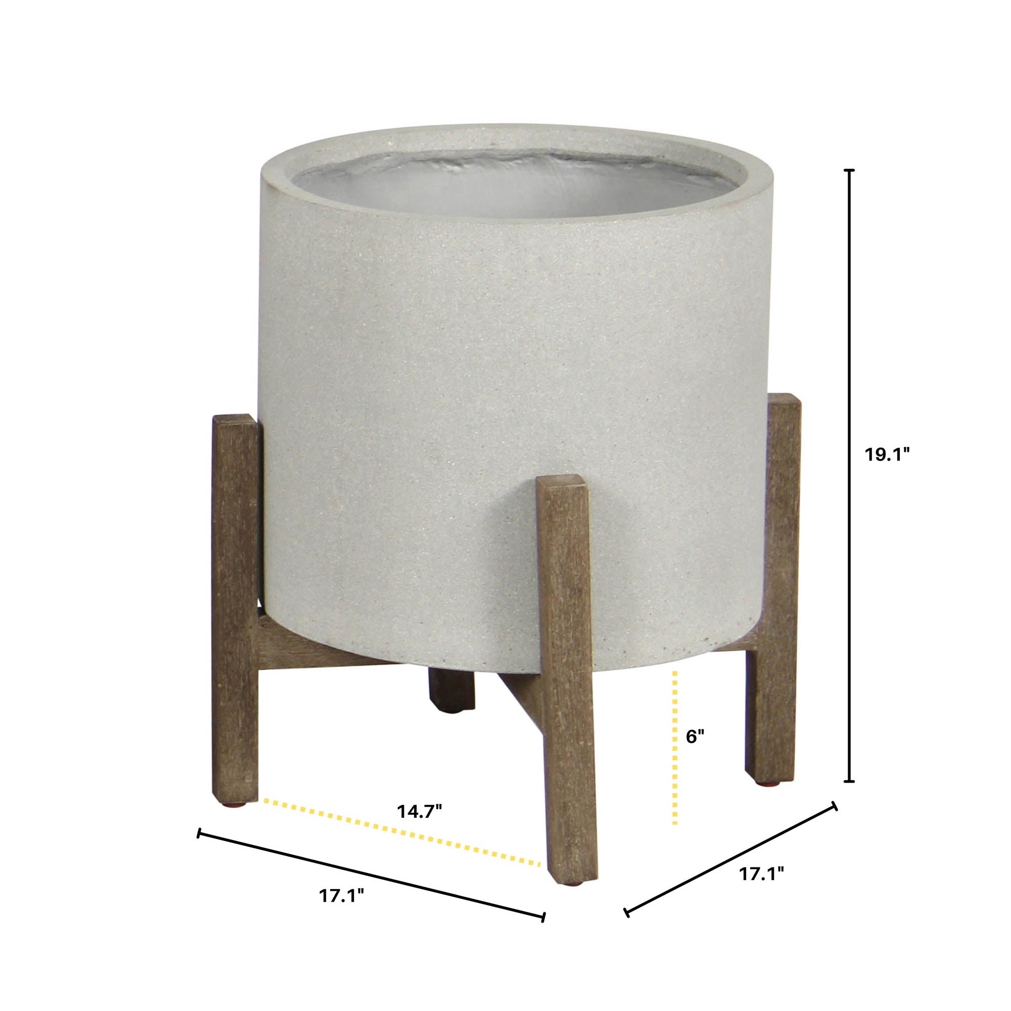 Patio Round Standing Pot - Natural Stone - Central Designs