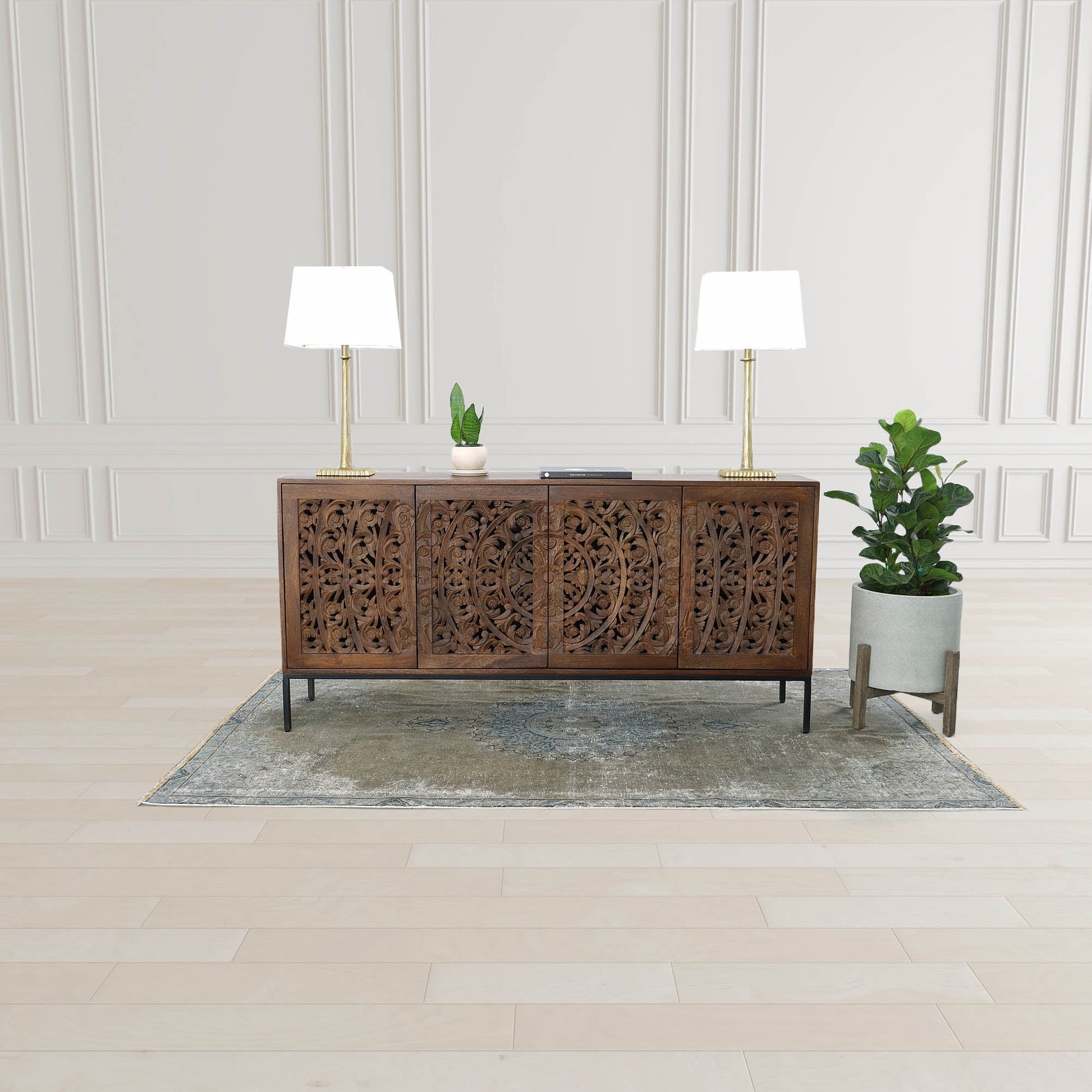 Patio Round Standing Pot - Natural Stone - Central Designs
