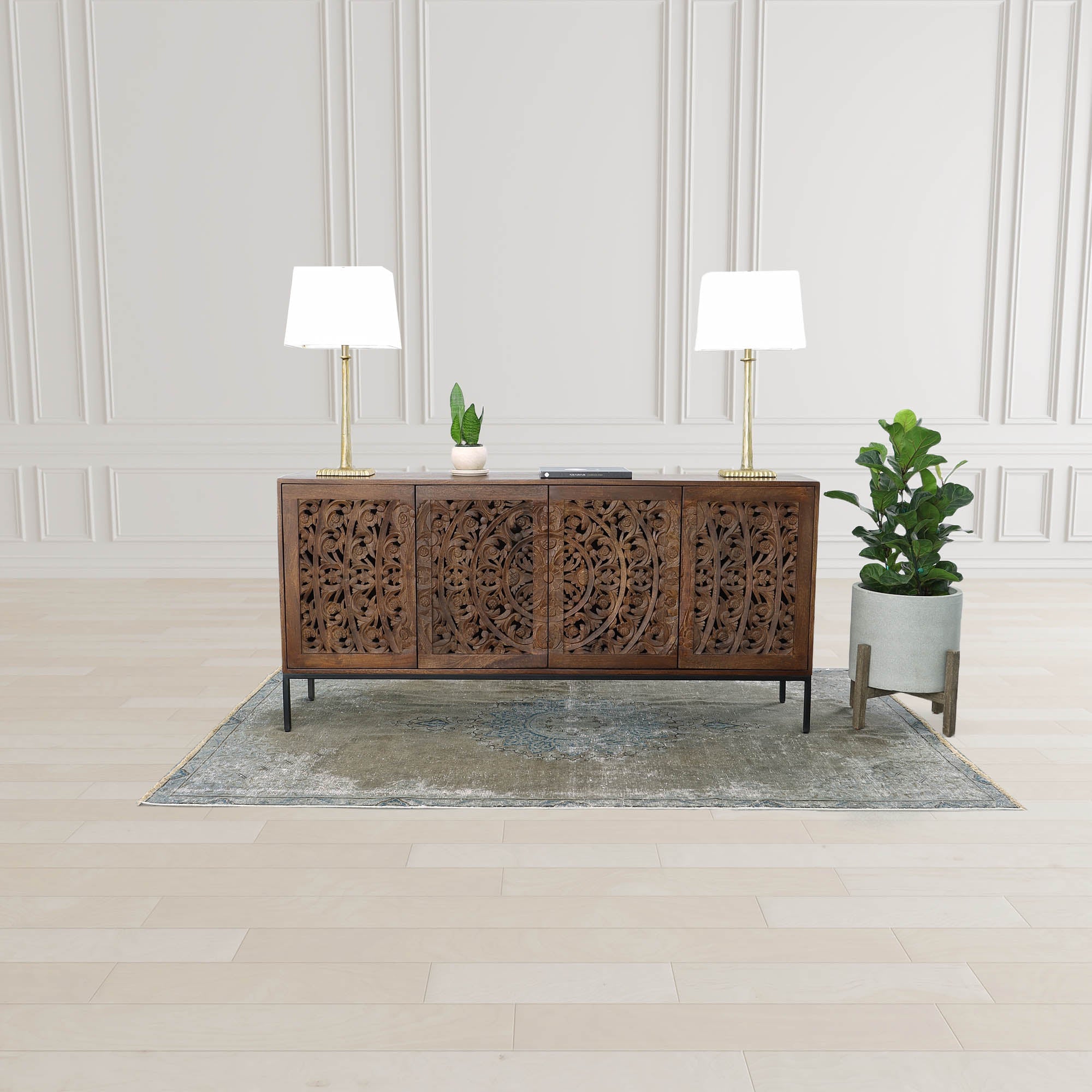 Patio Round Standing Pot - Natural Stone - Central Designs