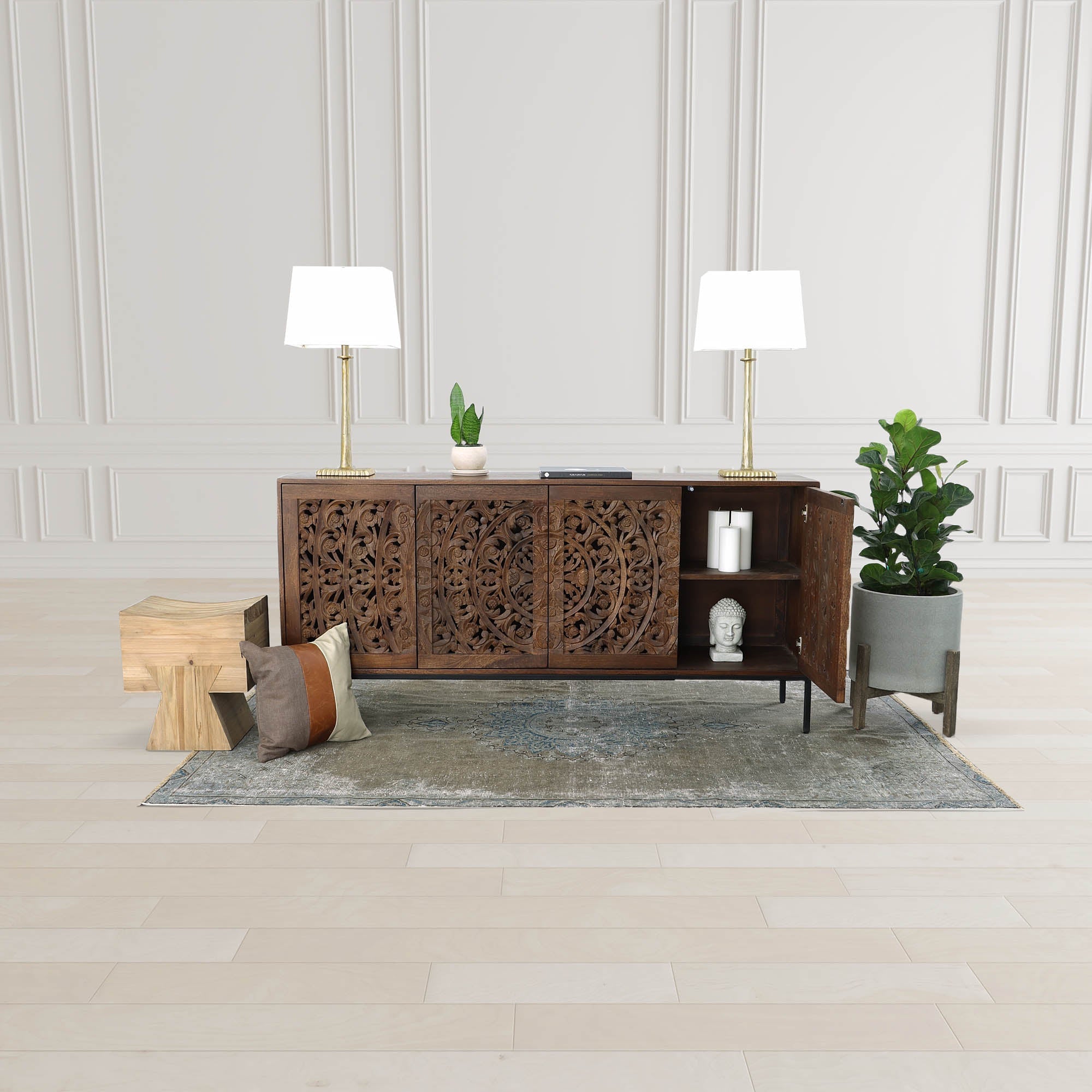Patio Round Standing Pot - Natural Stone - Central Designs