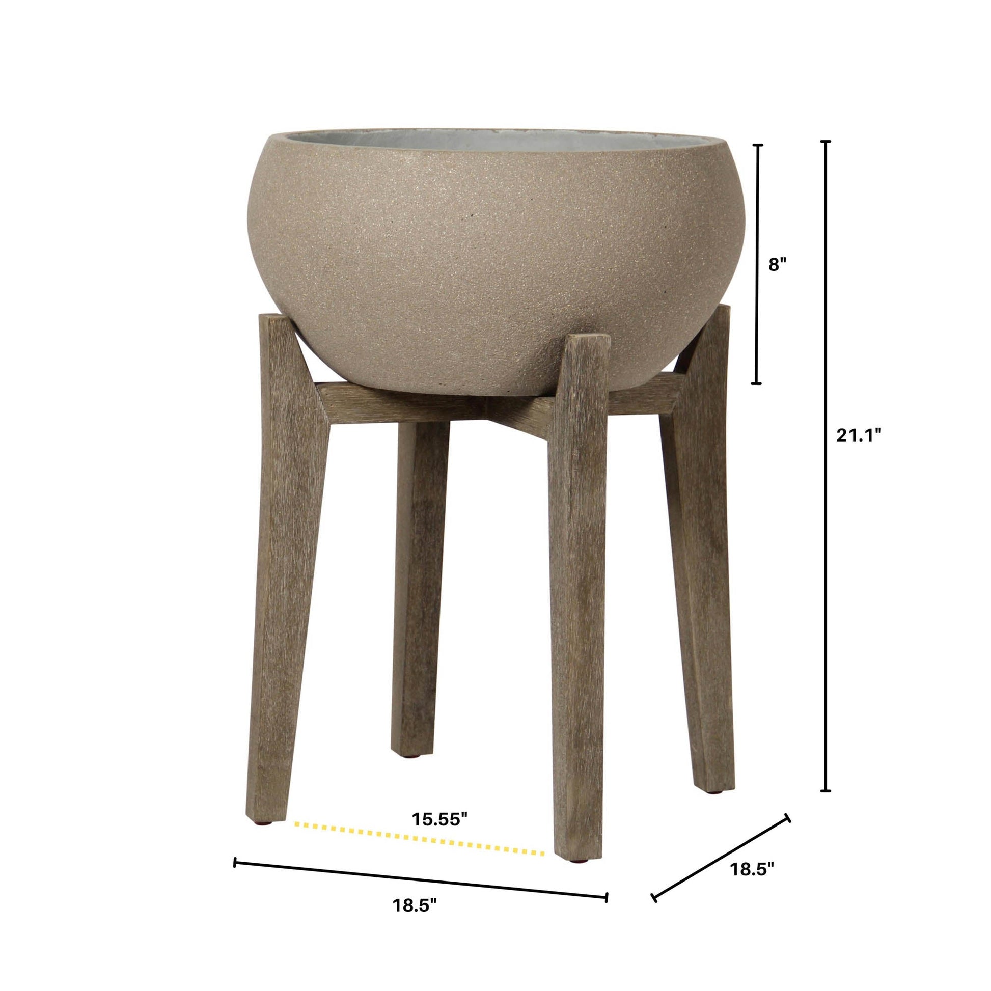 Patio Large Standing Urn - Brown Stone - Central Designs