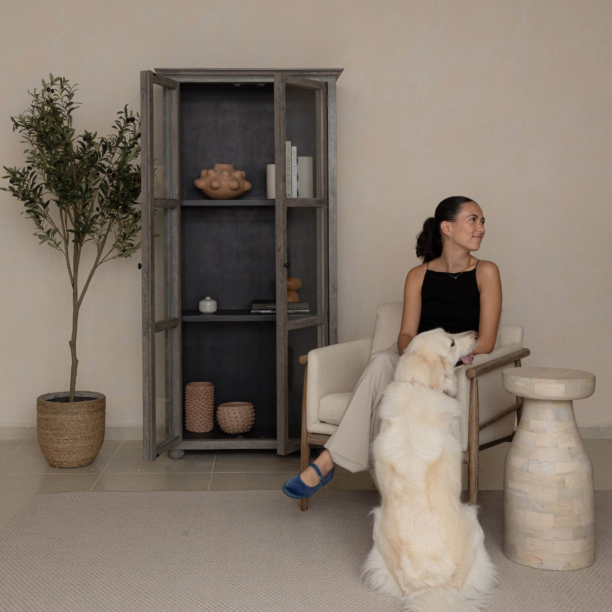 Nature Grass and Concrete Pot - Central Designs