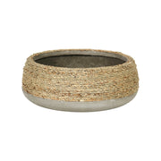 Nature Low Round Grass and Concrete Pot - Central Designs