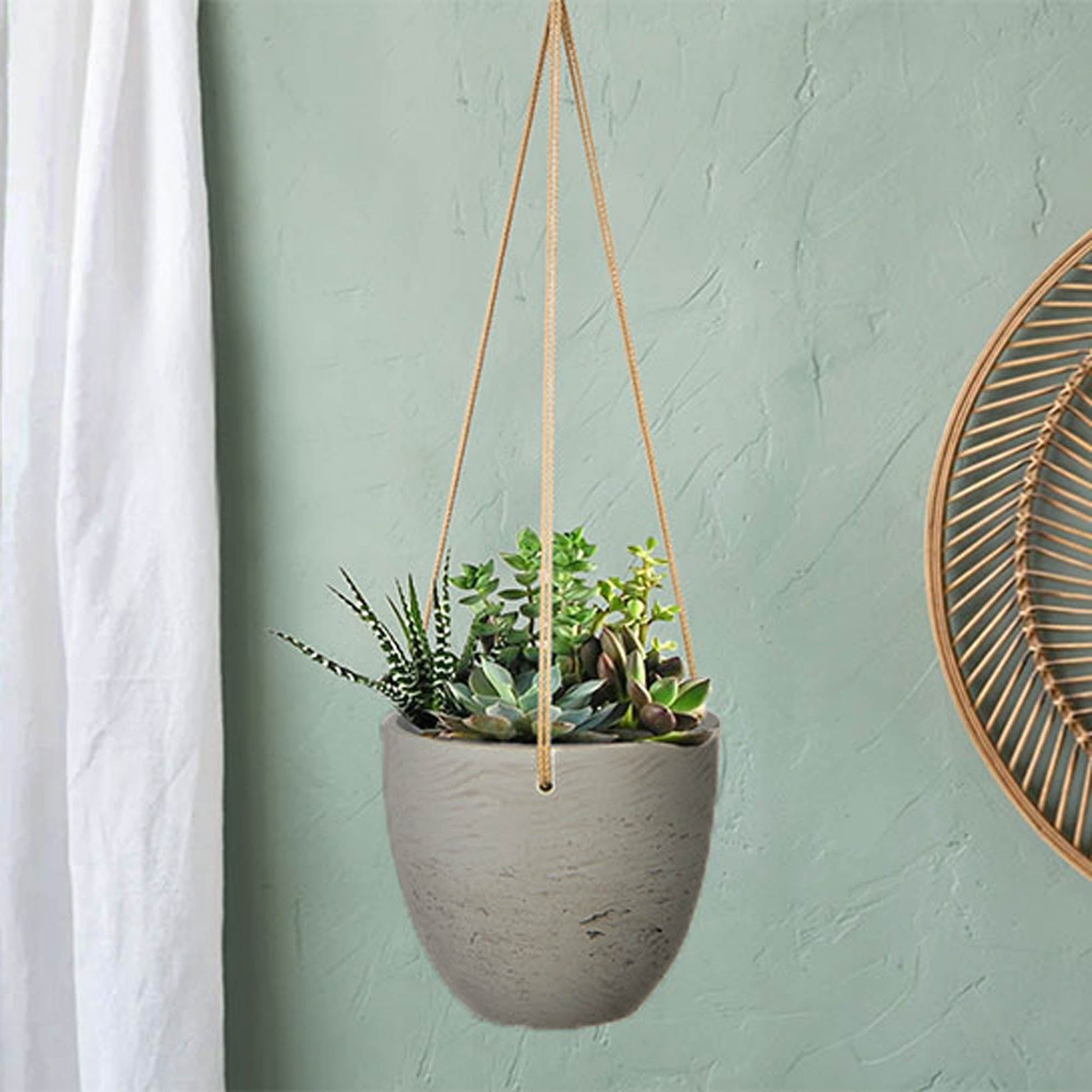 Classic Medium Hanging Pot - Cement Grey - Central Designs