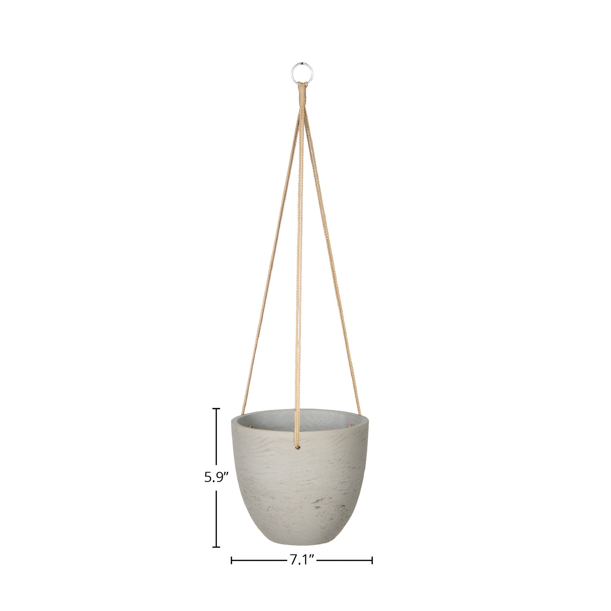 Classic Small Hanging Pot - Cement Grey - Central Designs