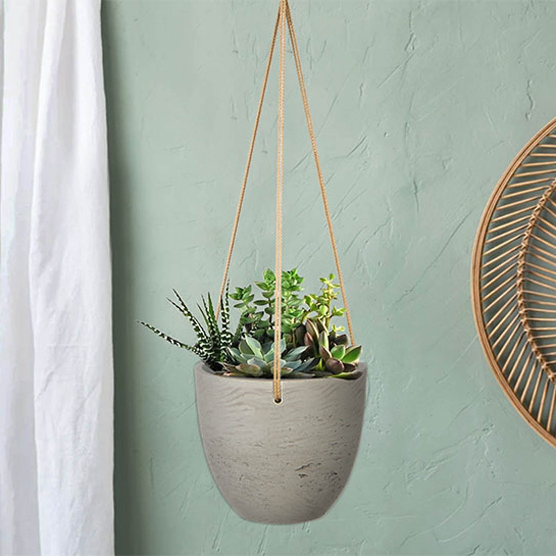Classic Small Hanging Pot - Cement Grey - Central Designs