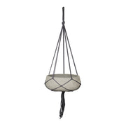 Circular Small Hanging Pot With Netting - Cement Grey - Central Designs
