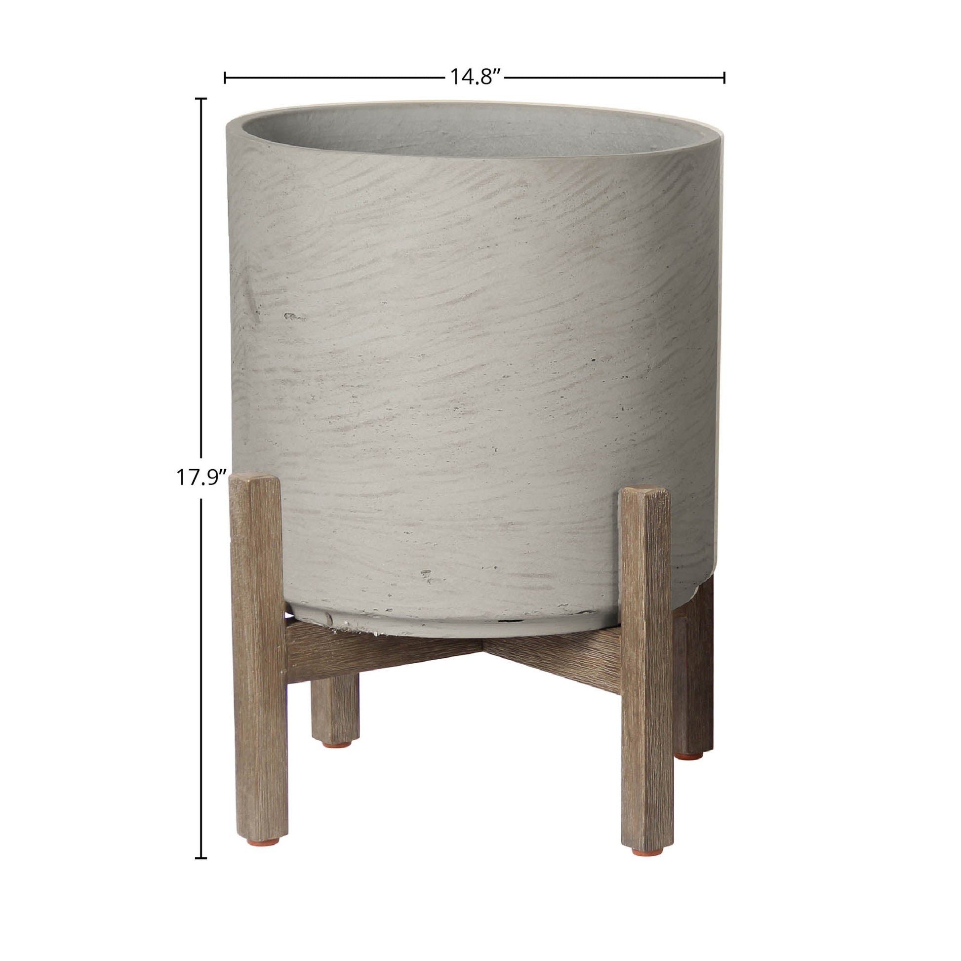 Patio Round Large Standing Pot - Cement Grey - Central Designs