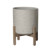Patio Round Medium Standing Pot - Cement Grey - Central Designs