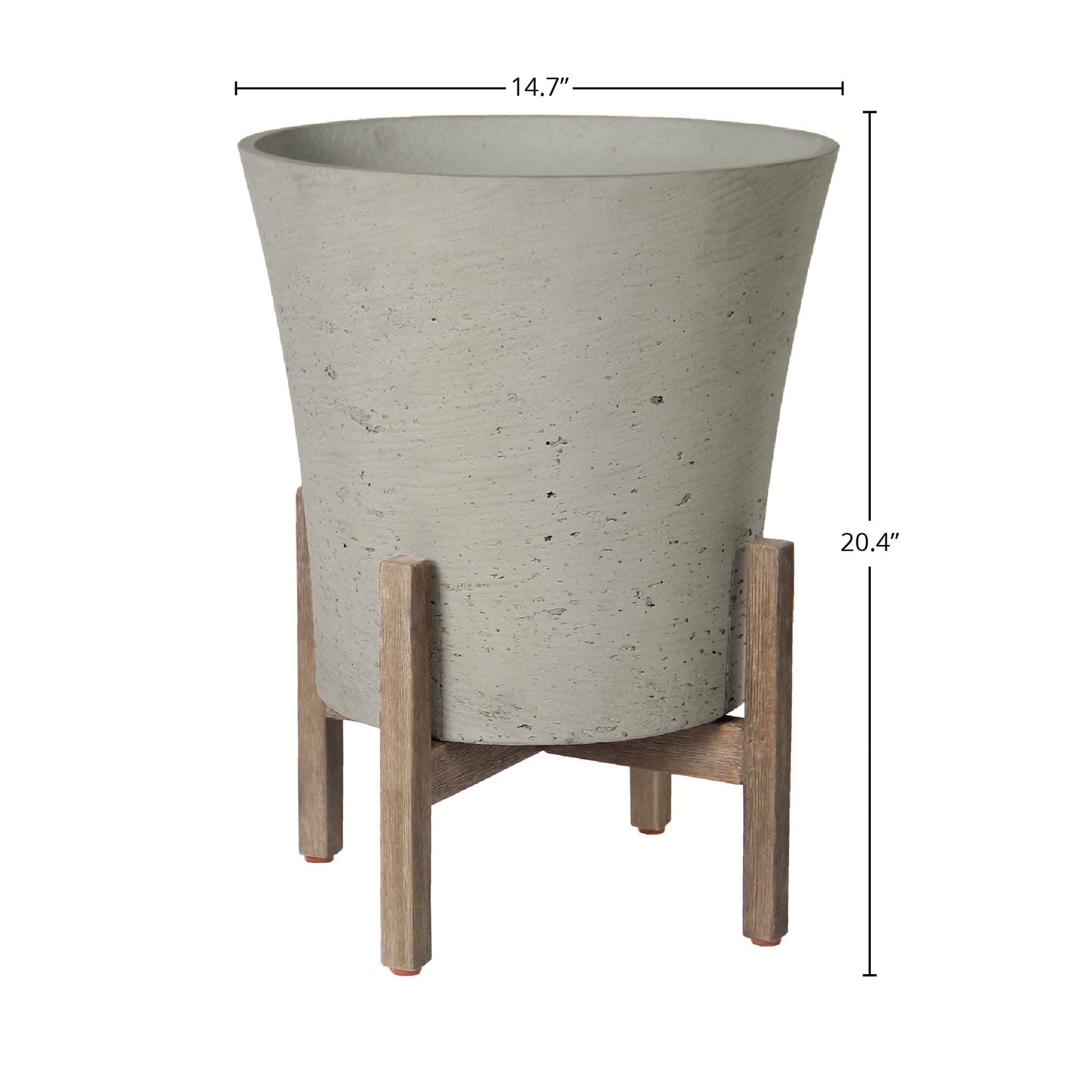 Patio Tapered Large Standing Pot - Cement Grey - Central Designs