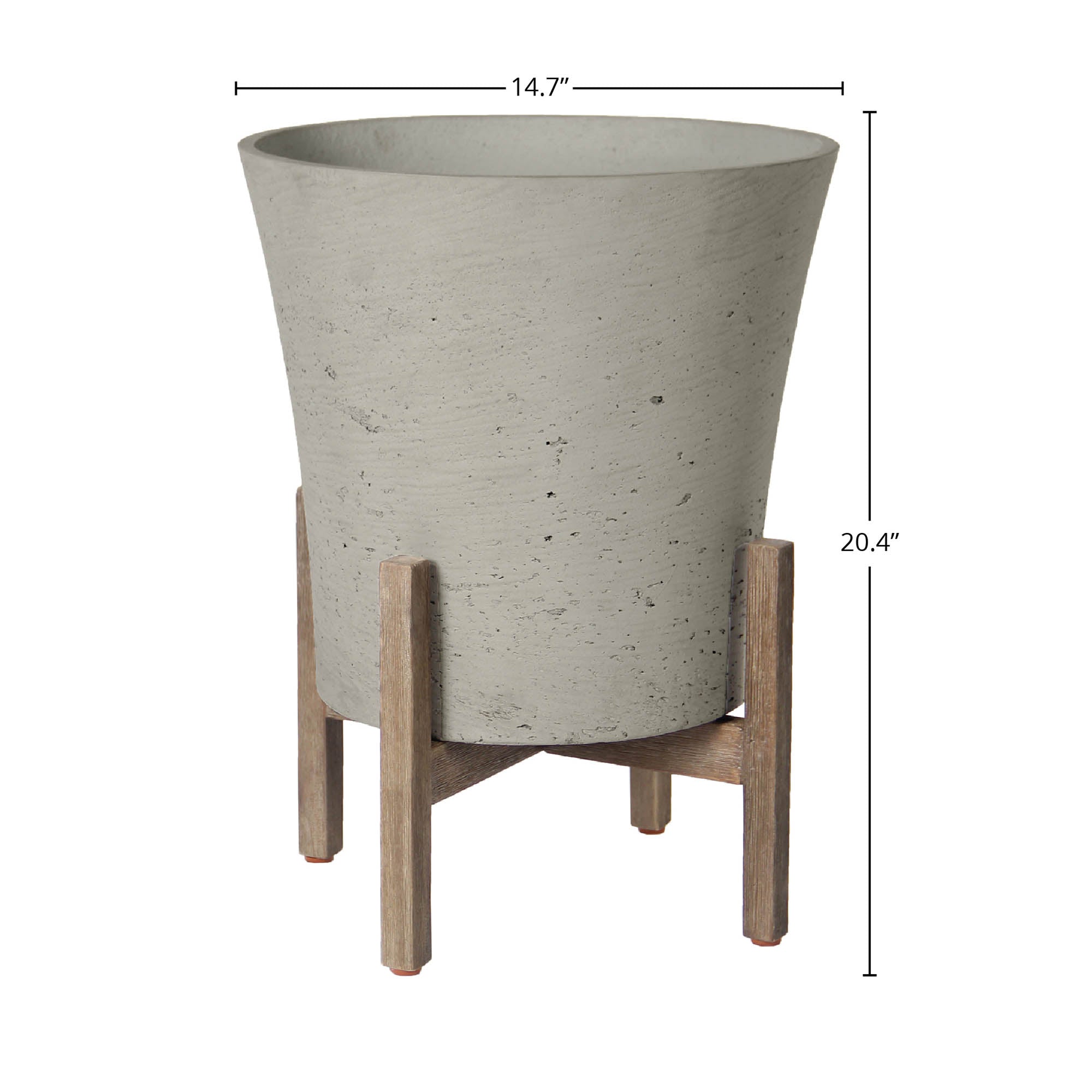 Patio Tapered Large Standing Pot - Cement Grey - Central Designs