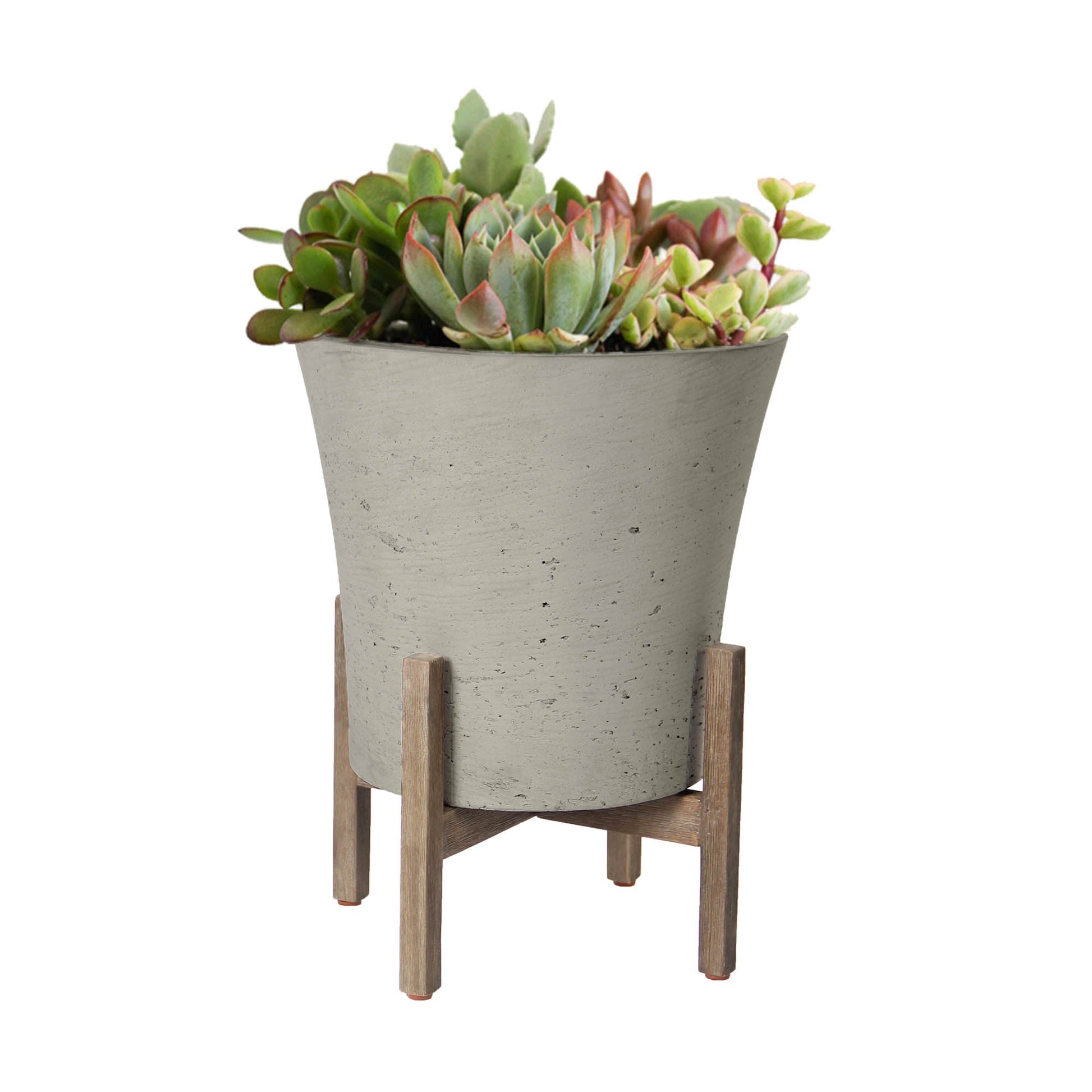 Patio Tapered Medium Standing Pot - Cement Grey - Central Designs