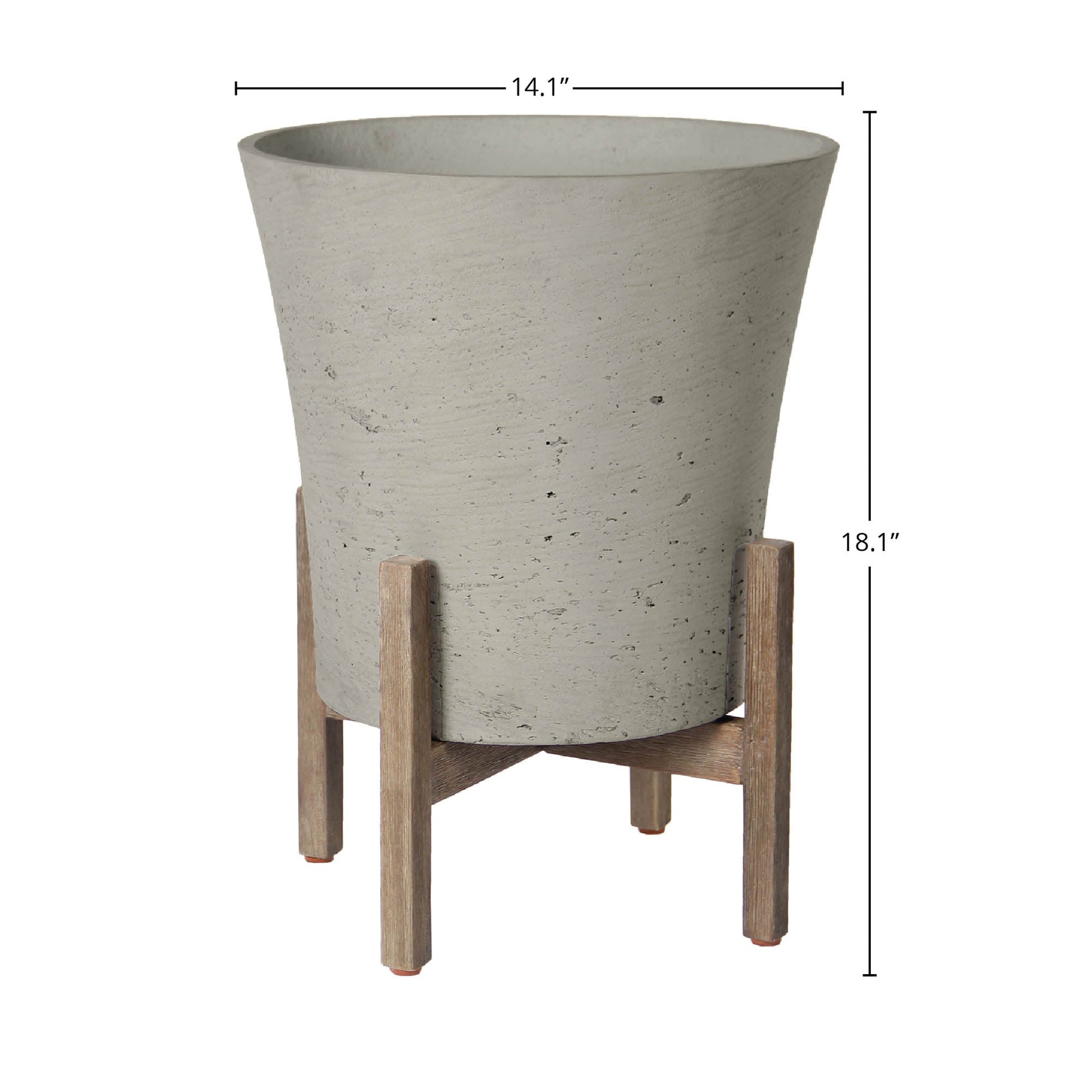 Patio Tapered Medium Standing Pot - Cement Grey - Central Designs