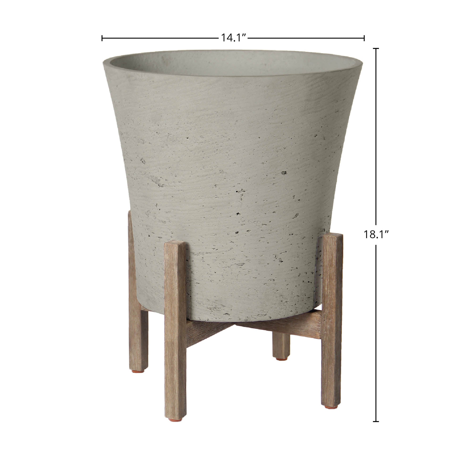 Patio Tapered Medium Standing Pot - Cement Grey - Central Designs