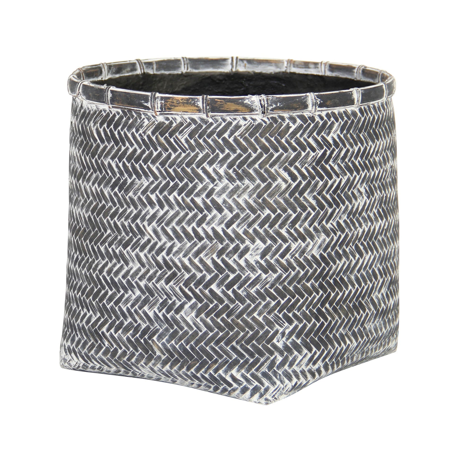 Bamboo Indoor Basket Pot - Grey Wash - Central Designs