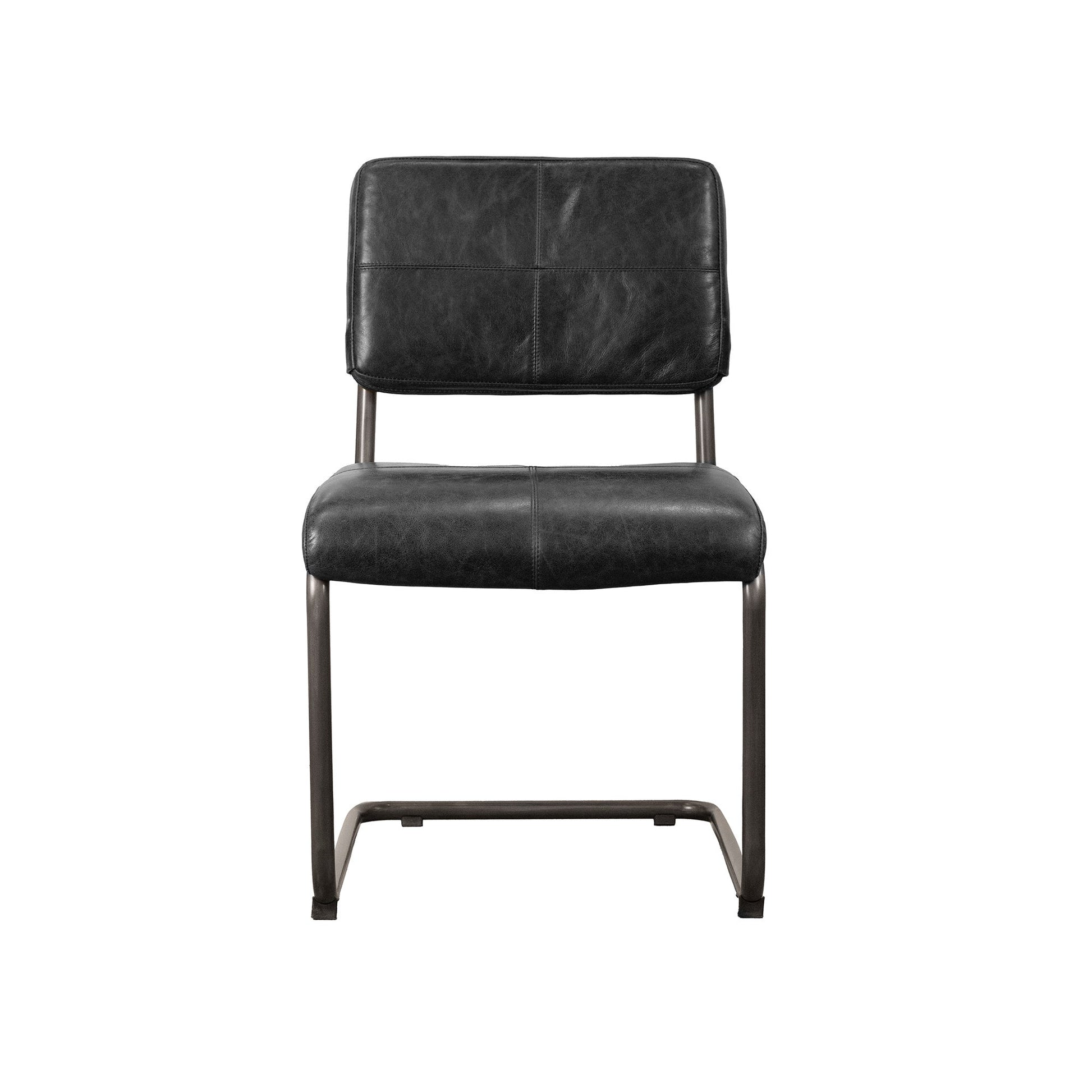 Cobain Dining Chair - Black Leather - Central Designs