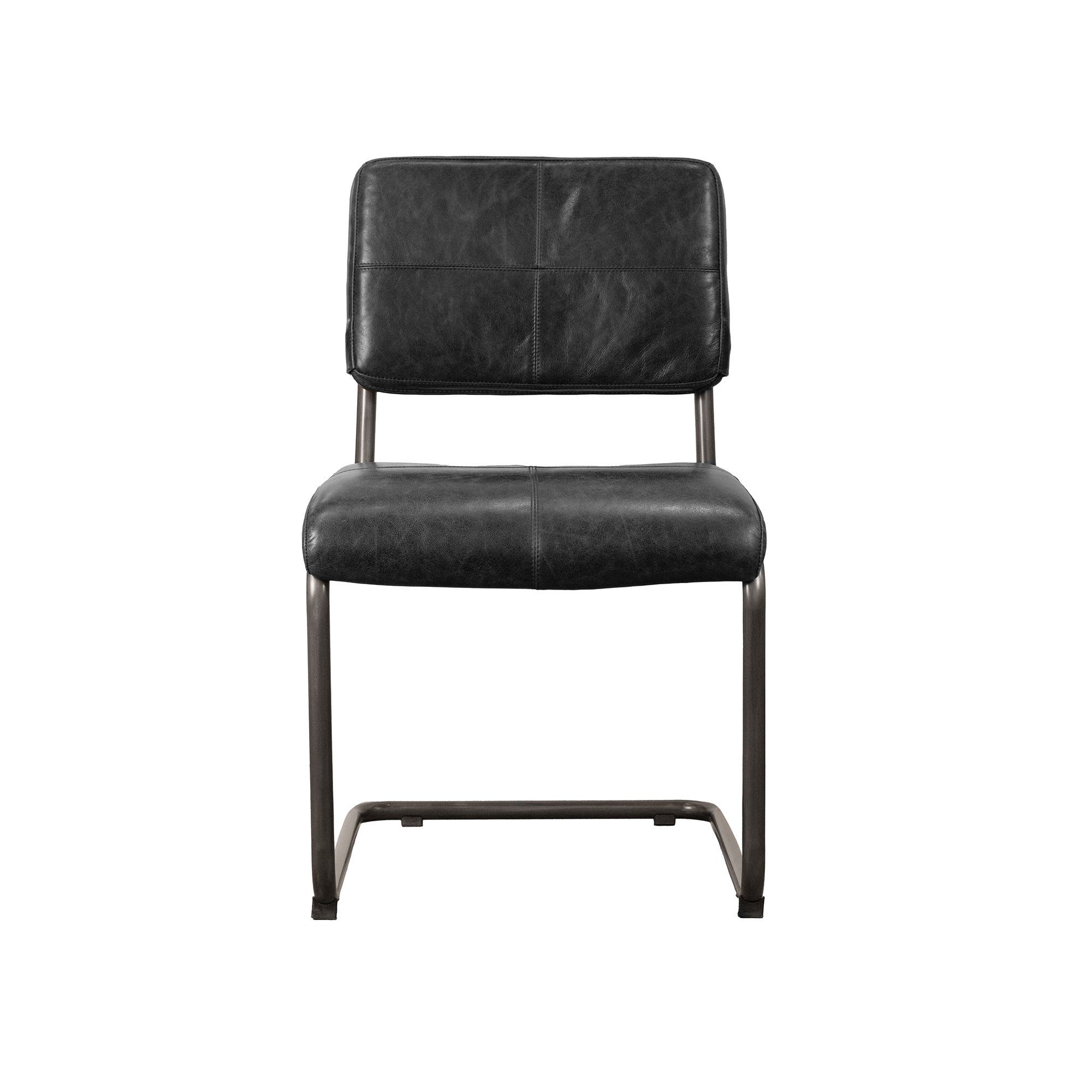 Cobain Dining Chair - Black Leather - Central Designs